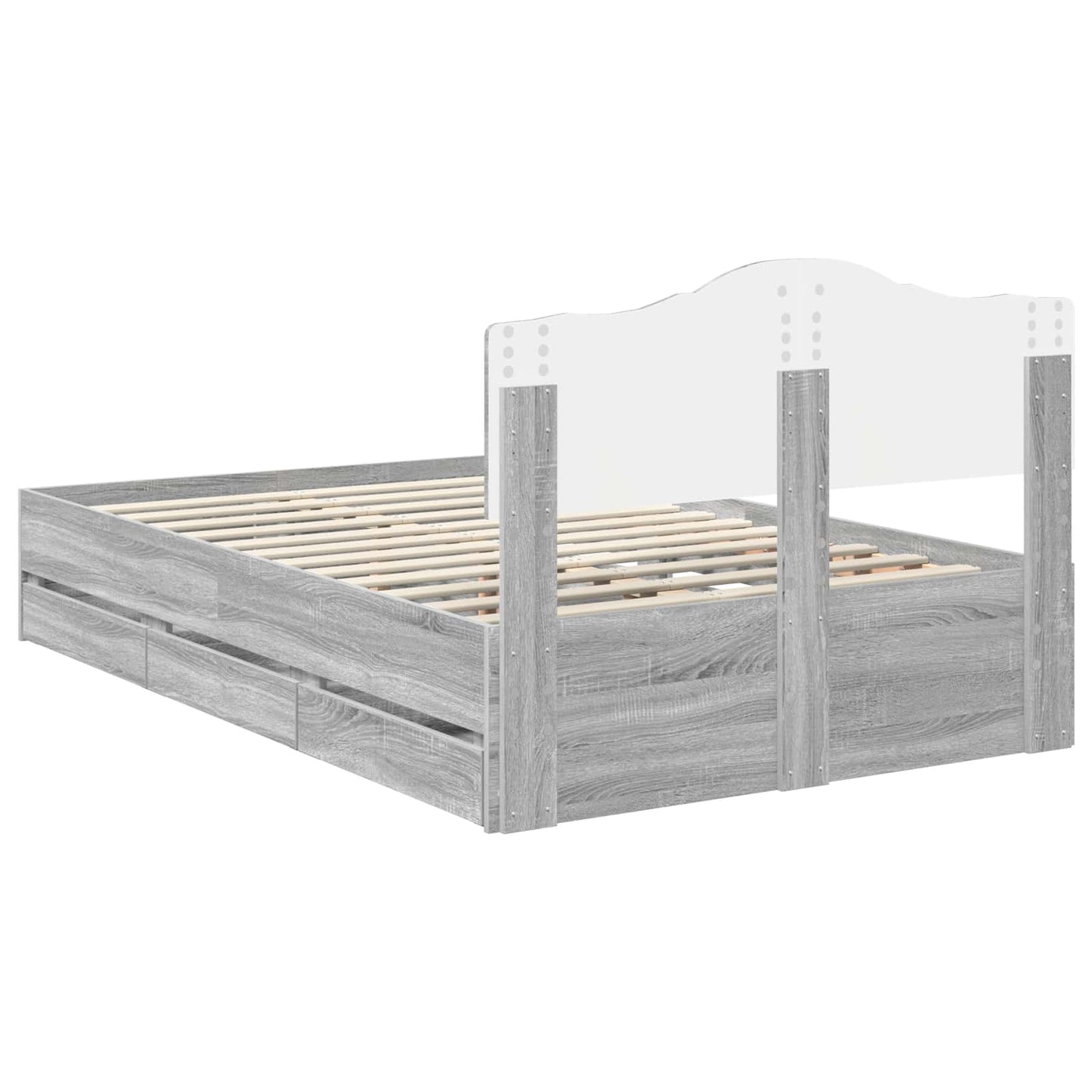 vidaXL Σκελετός Κρεβατιού Γκρίζο Σονομα 120 x 200 cm Μηχανήματος Ξύλο