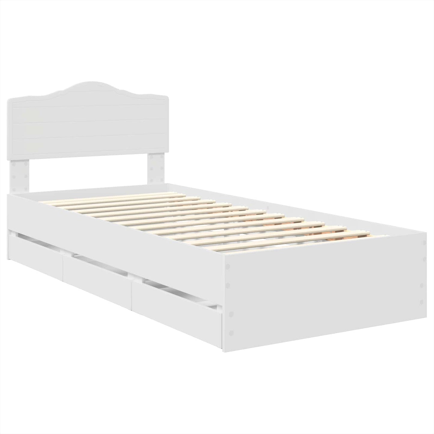 vidaXL Σκελετός Κρεβατιού Λευκό 100 x 200 cm Μηχανήματος Ξύλο