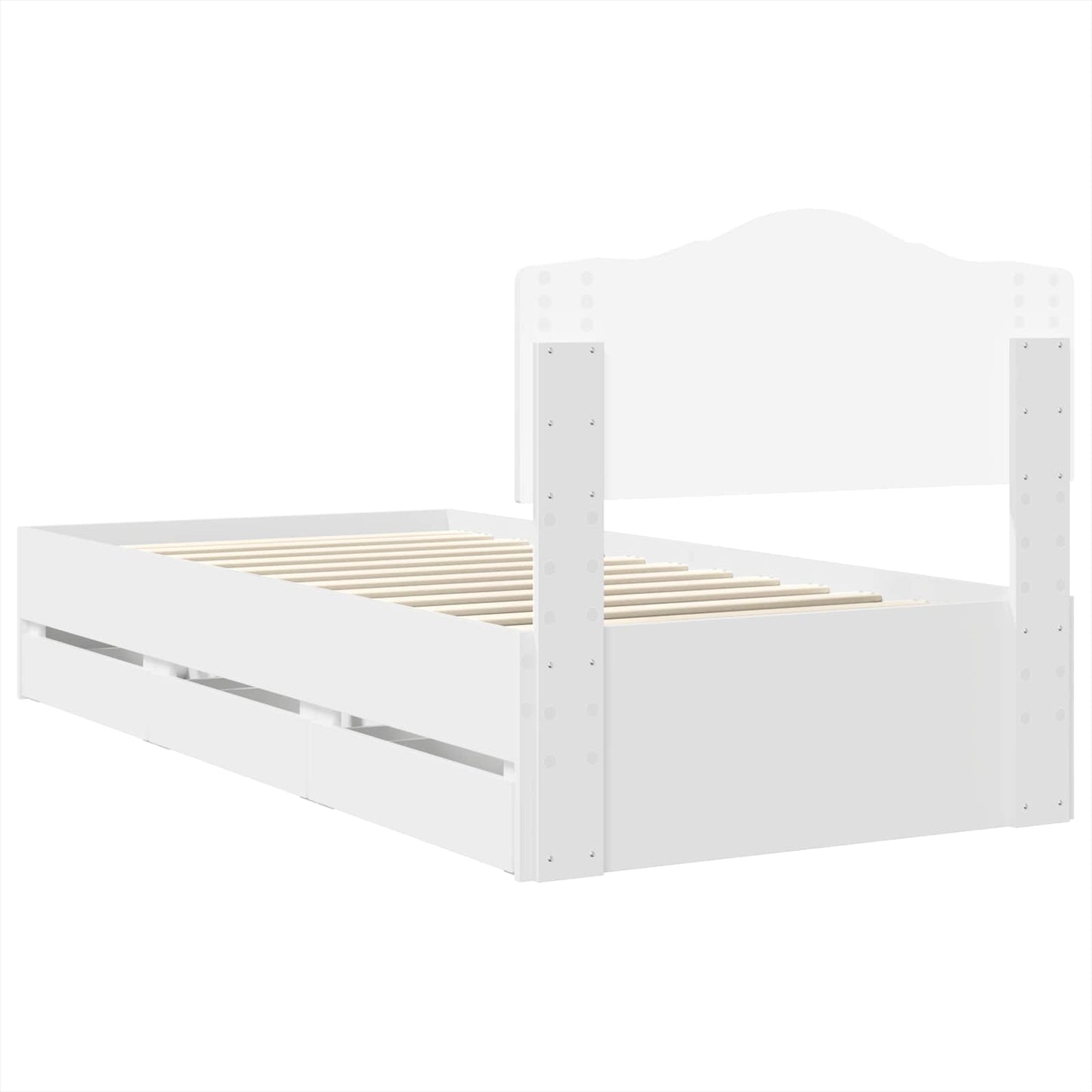 vidaXL Σκελετός Κρεβατιού Λευκό 100 x 200 cm Μηχανήματος Ξύλο