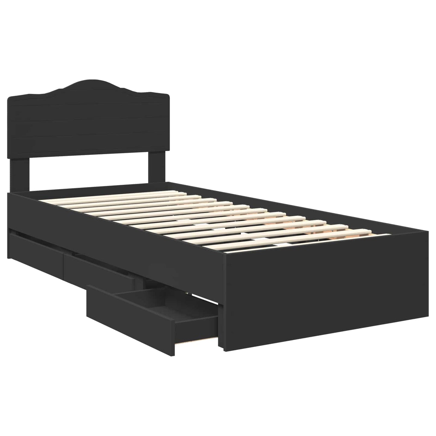 vidaXL Σκελετός Κρεβατιού Μαύρο 100 x 200 cm Μηχανήματος Ξύλο