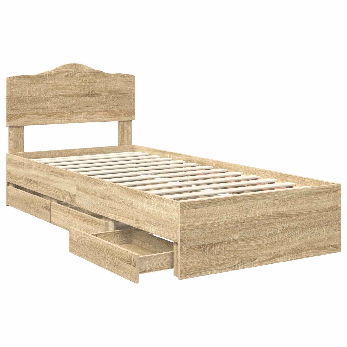 vidaXL Σκελετός Κρεβατιού Δρύς Sonoma 100 x 200 cm Μηχανήματος Ξύλο
