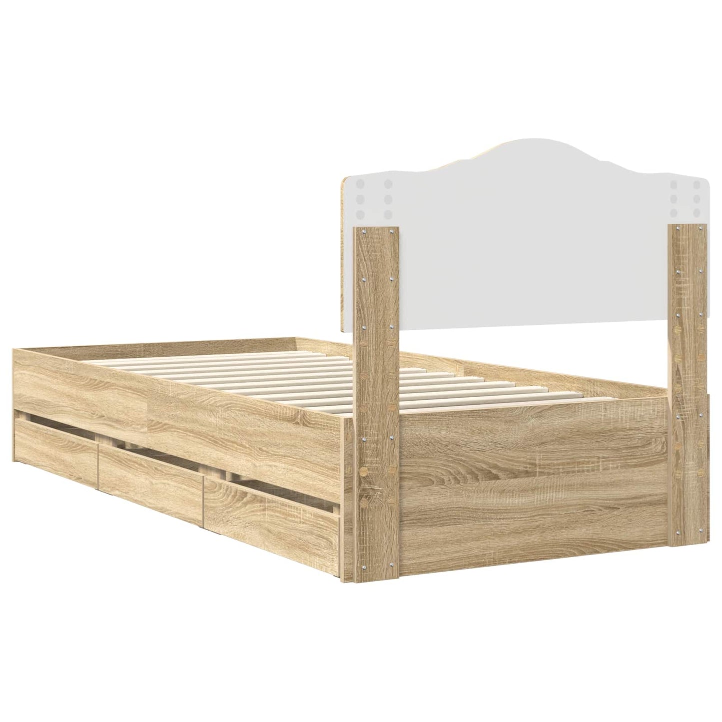 vidaXL Σκελετός Κρεβατιού Δρύς Sonoma 100 x 200 cm Μηχανήματος Ξύλο