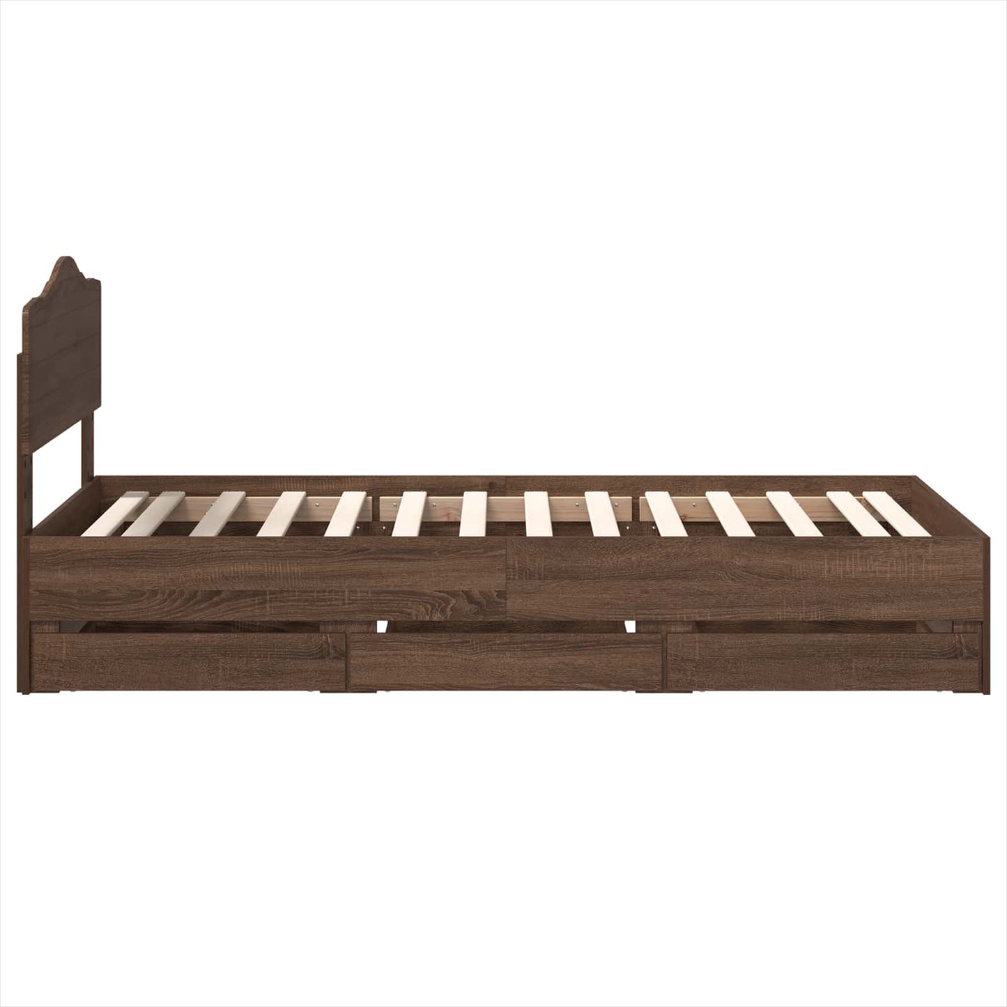 vidaXL Σκελετός Κρεβατιού Καφέ δρυς 100 x 200 cm Μηχανήματος Ξύλο