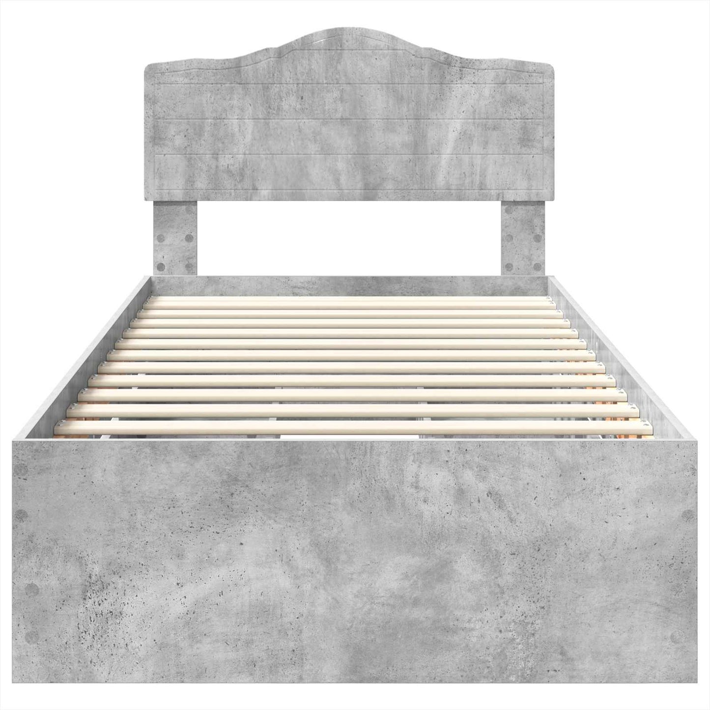 vidaXL Σκελετός Κρεβατιού Σκυρόδεμα Γκρι 90 x 190 cm Μηχανήματος Ξύλο