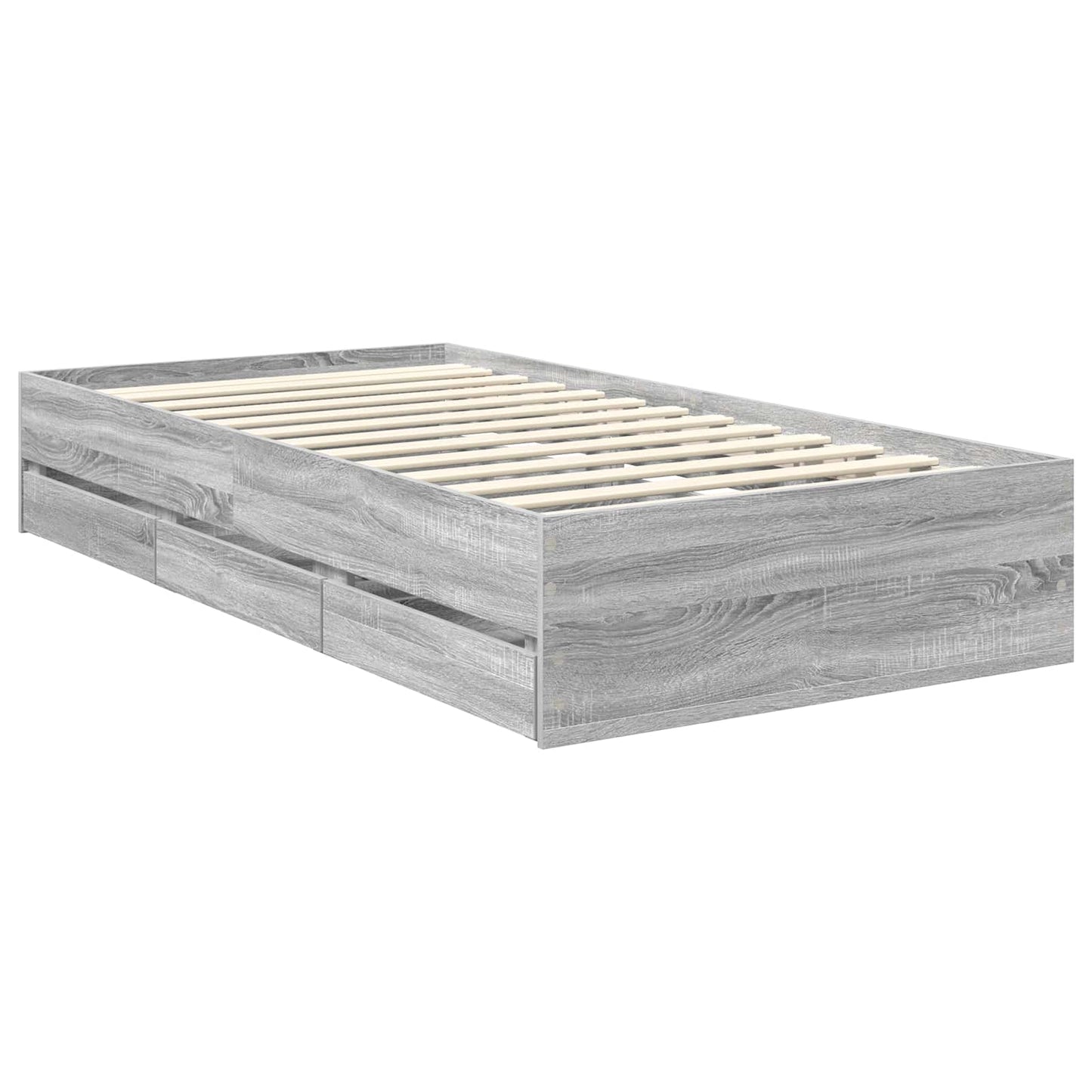 vidaXL Σκελετός Κρεβατιού Γκρίζο Σονομα 90 x 200 cm Μηχανήματος Ξύλο