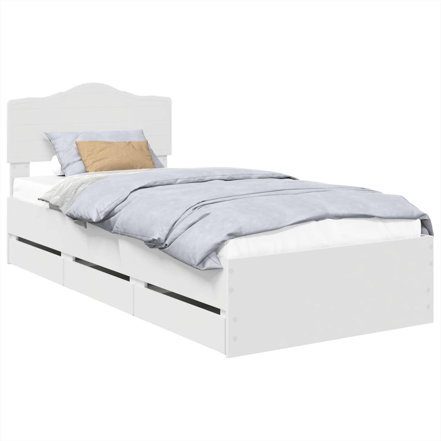 vidaXL Σκελετός Κρεβατιού Λευκό 90 x 200 cm Μηχανήματος Ξύλο