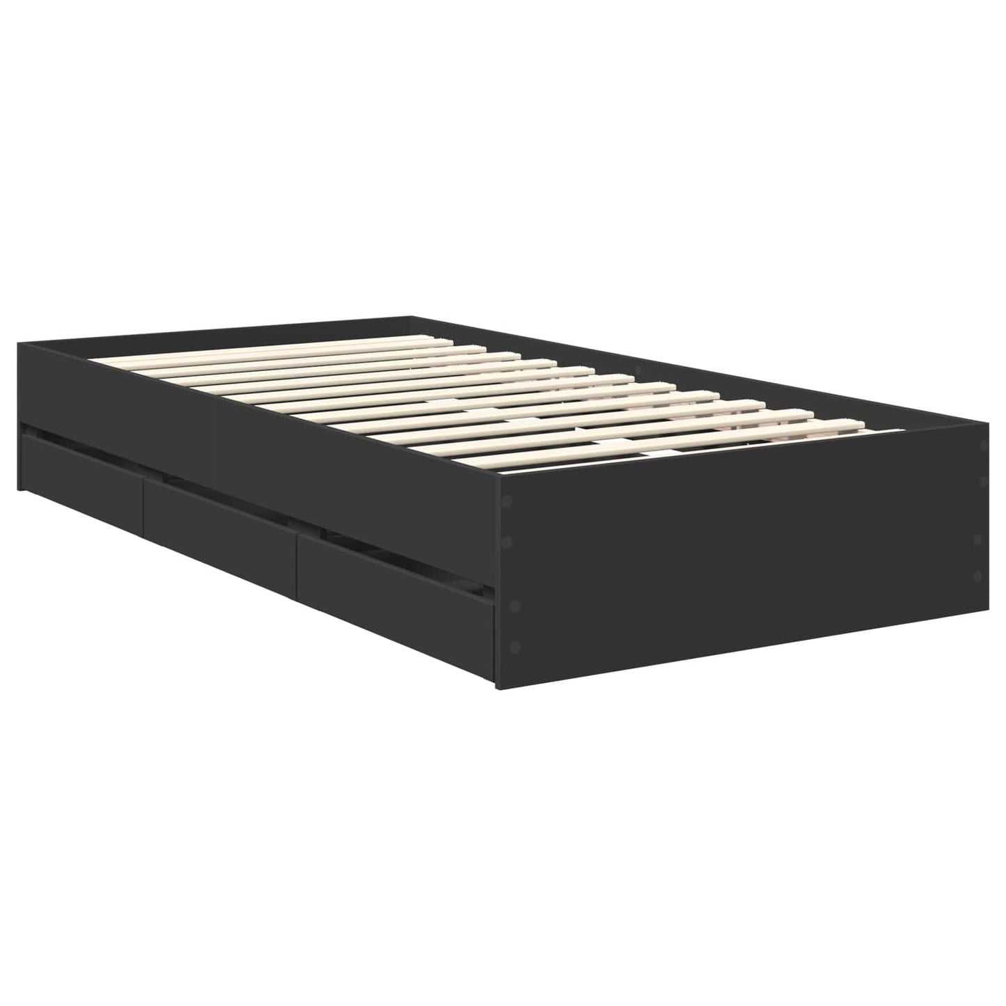 vidaXL Σκελετός Κρεβατιού Μαύρο 90 x 200 cm Μηχανήματος Ξύλο