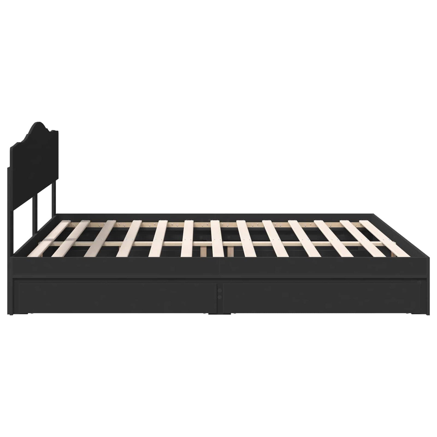 vidaXL Κρεβάτι Αποθήκης Μαύρο 200 x 200 cm Επεξεργασμένο ξύλο