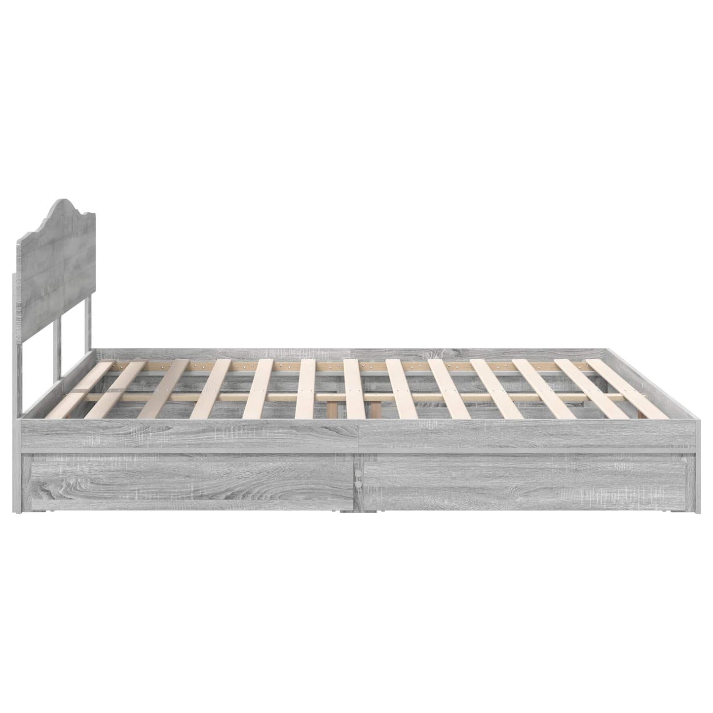 vidaXL Κρεβάτι Αποθήκης Γκρίζο Σονομα 180 x 200 cm Επεξεργασμένο ξύλο