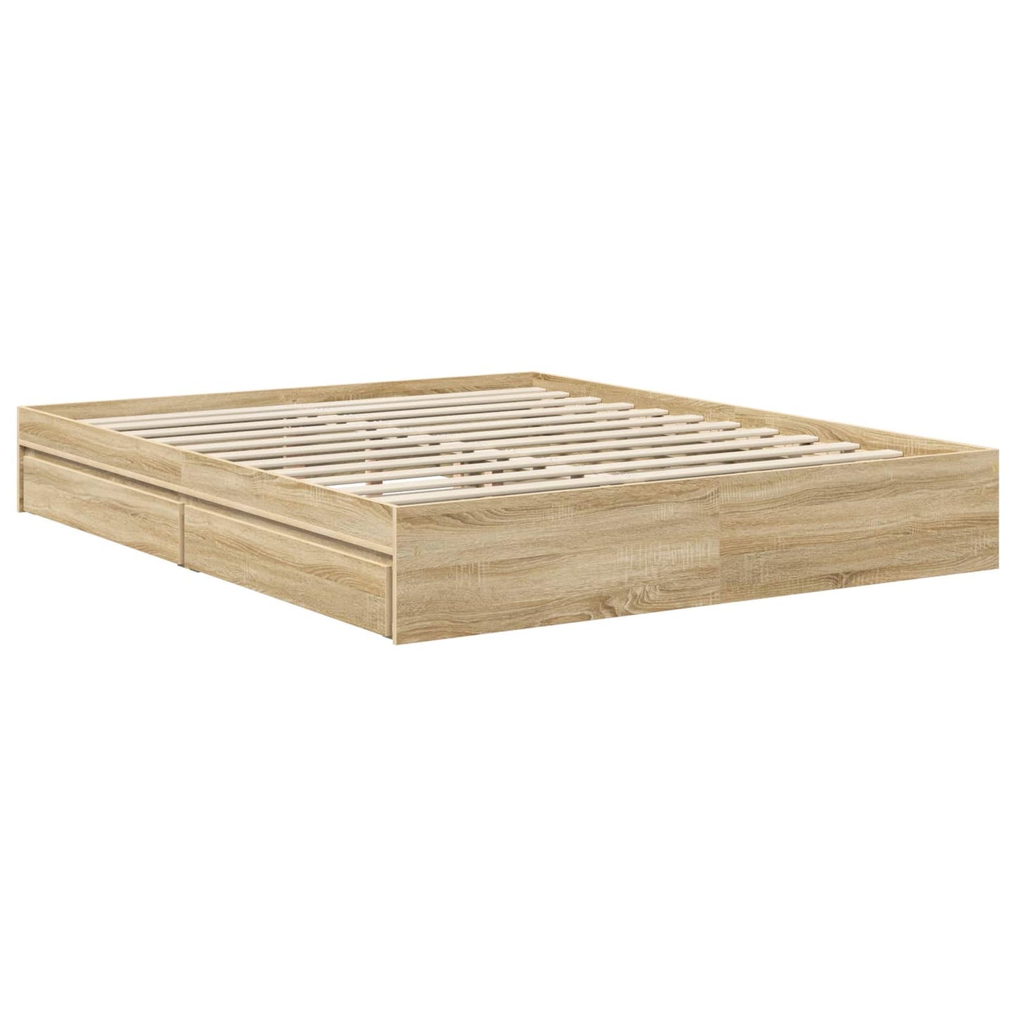 vidaXL Κρεβάτι Αποθήκης Δρύς Sonoma 160 x 200 cm Επεξεργασμένο ξύλο