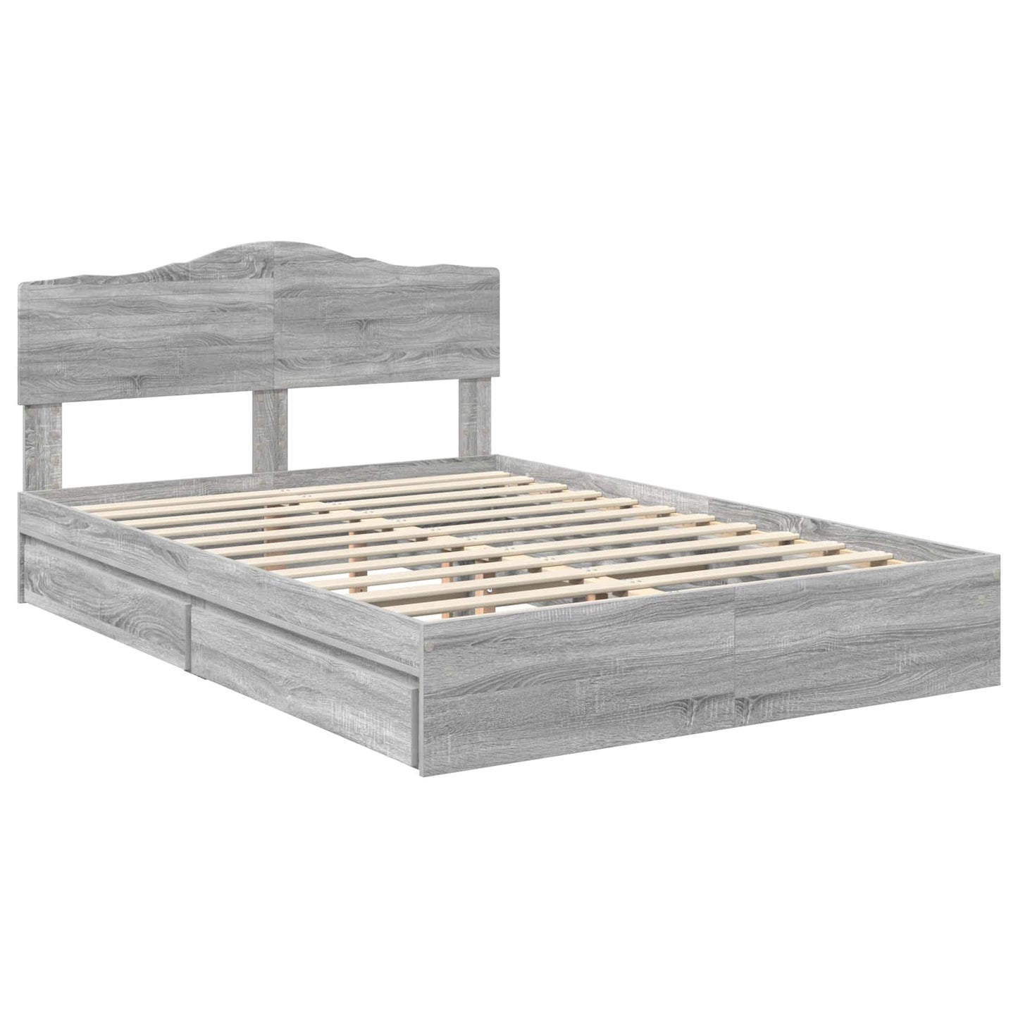 vidaXL Κρεβάτι Αποθήκης Γκρίζο Σονομα 160 x 200 cm Επεξεργασμένο ξύλο