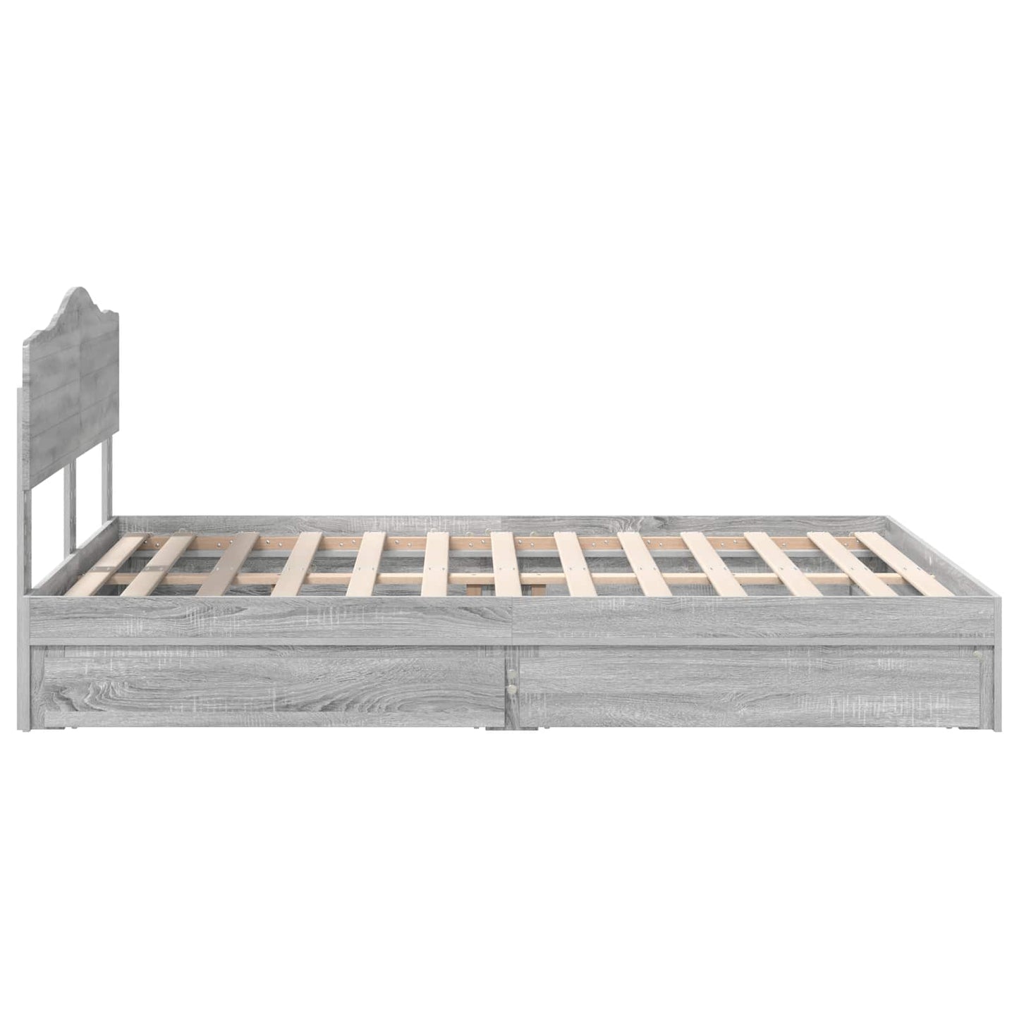vidaXL Κρεβάτι Αποθήκης Γκρίζο Σονομα 160 x 200 cm Επεξεργασμένο ξύλο