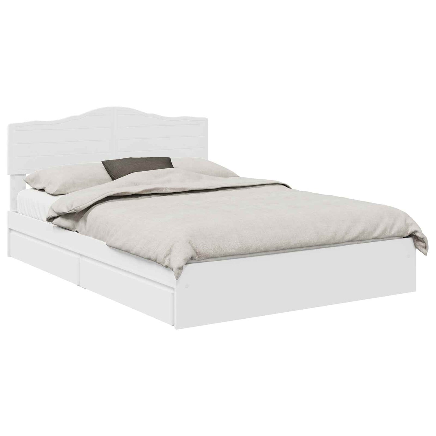 vidaXL Κρεβάτι Αποθήκης Λευκό 140 x 200 cm Επεξεργασμένο ξύλο