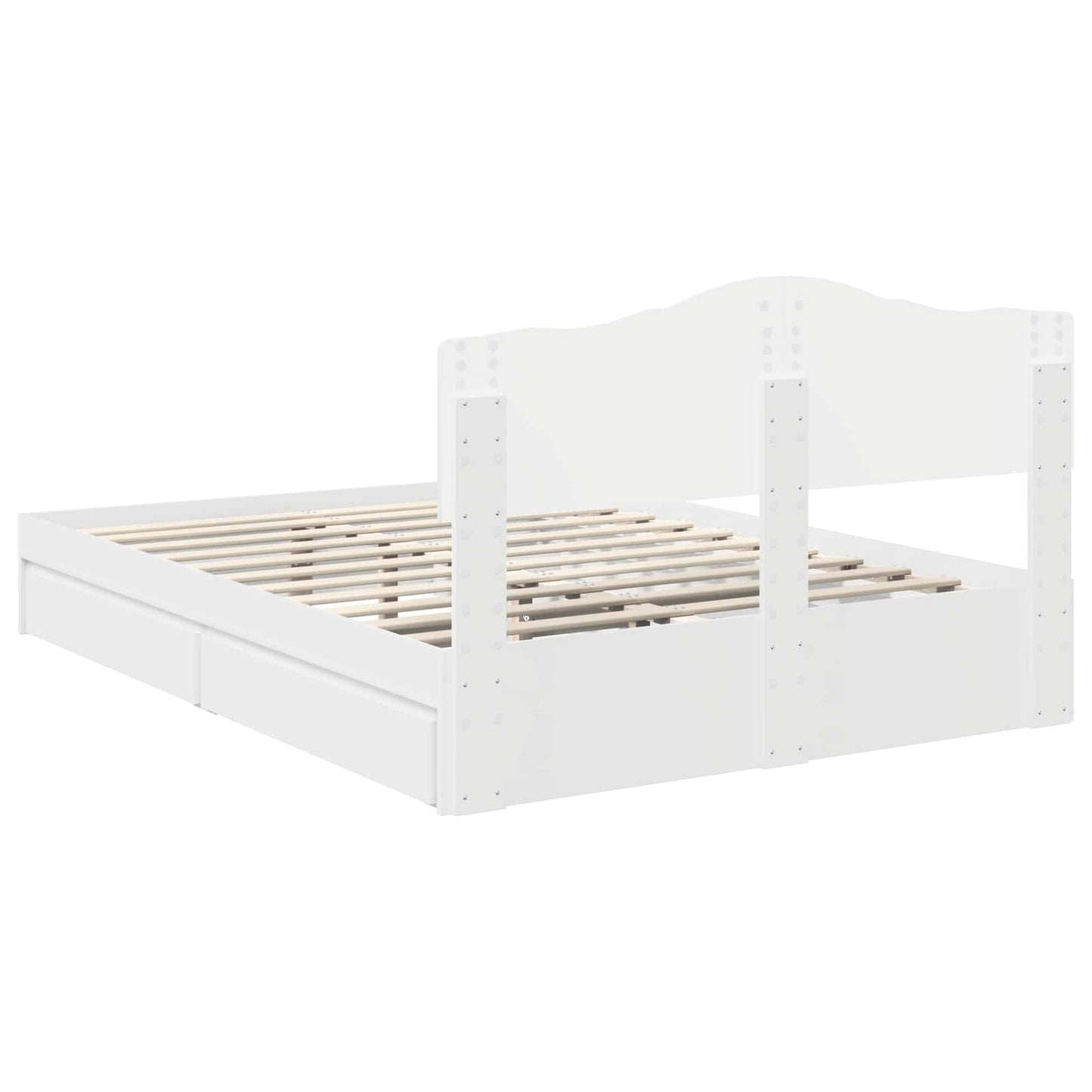 vidaXL Κρεβάτι Αποθήκης Λευκό 140 x 200 cm Επεξεργασμένο ξύλο
