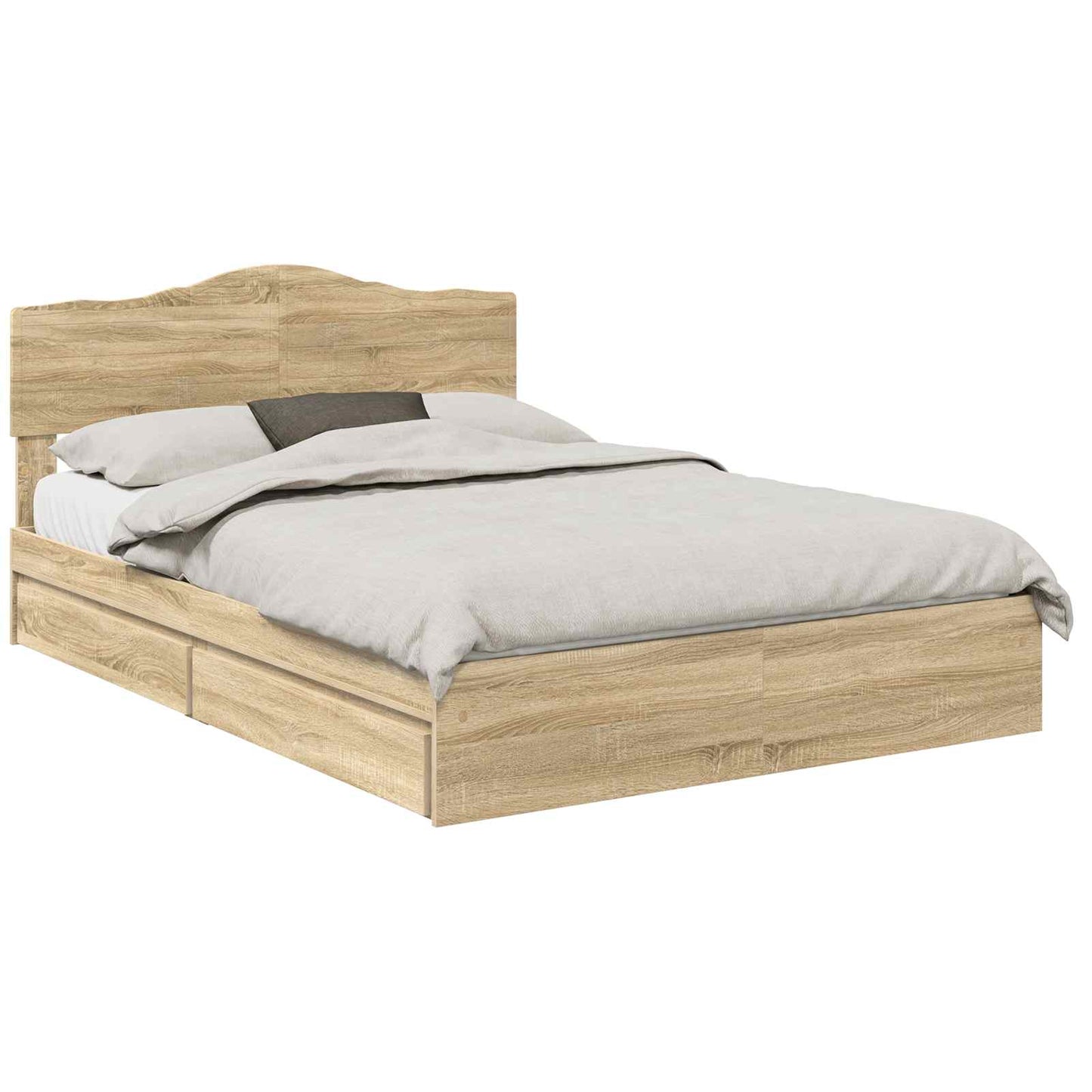 vidaXL Κρεβάτι Αποθήκης Δρύς Sonoma 140 x 200 cm Επεξεργασμένο ξύλο