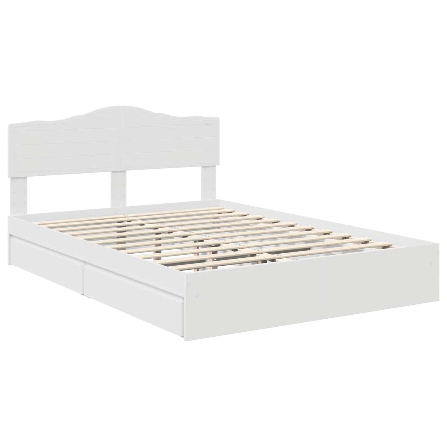 vidaXL Κρεβάτι Αποθήκης Λευκό 140 x 190 cm Επεξεργασμένο ξύλο