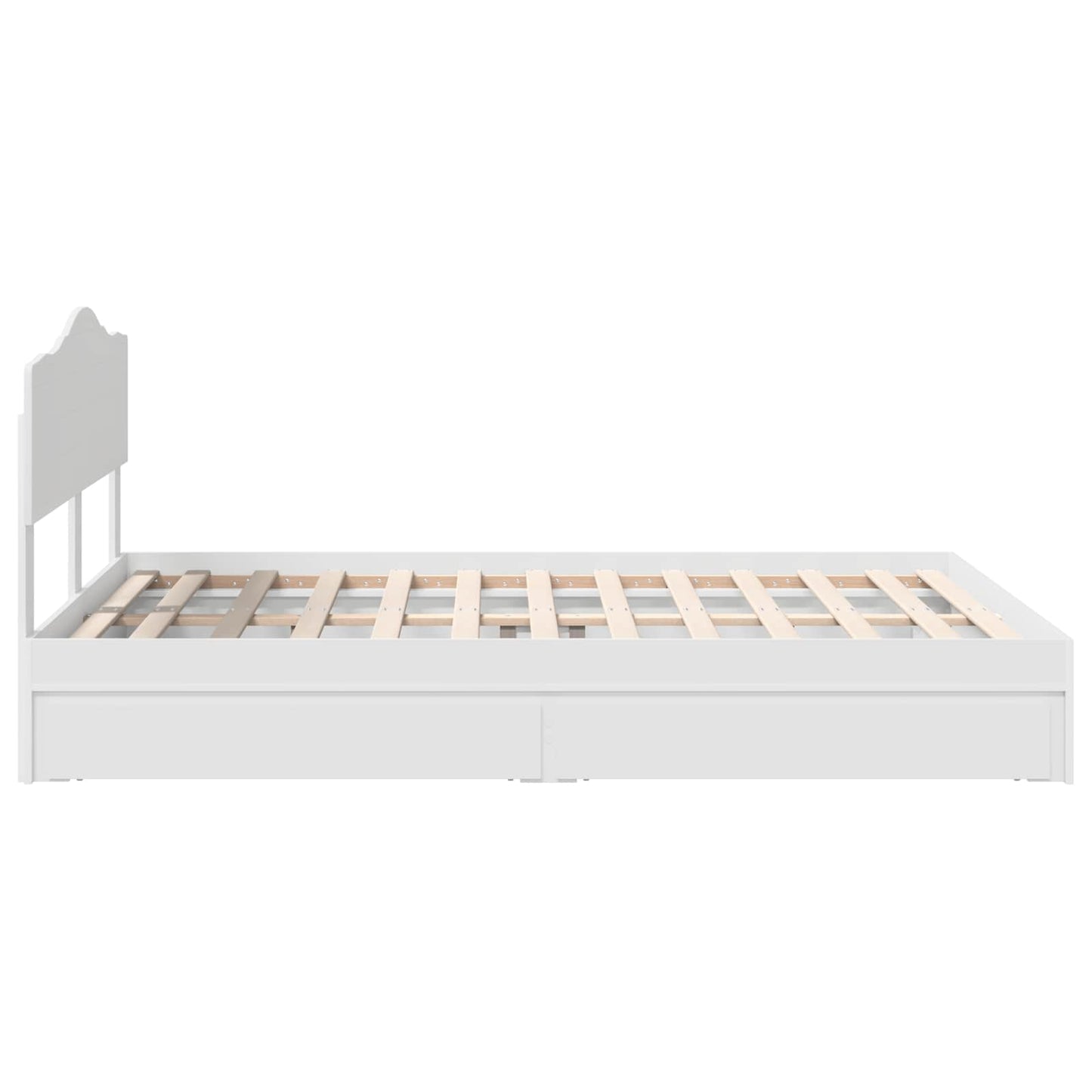 vidaXL Κρεβάτι Αποθήκης Λευκό 140 x 190 cm Επεξεργασμένο ξύλο