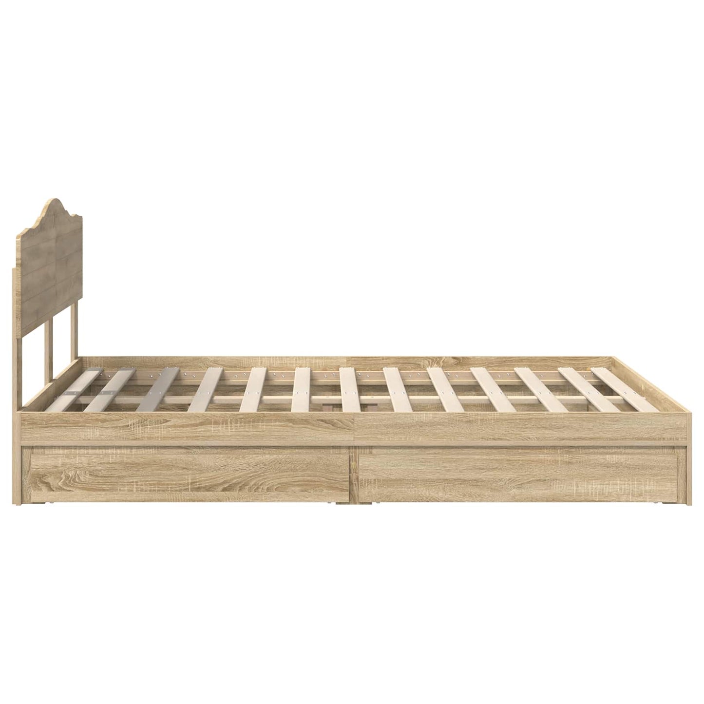vidaXL Κρεβάτι Αποθήκης Δρύς Sonoma 140 x 190 cm Επεξεργασμένο ξύλο