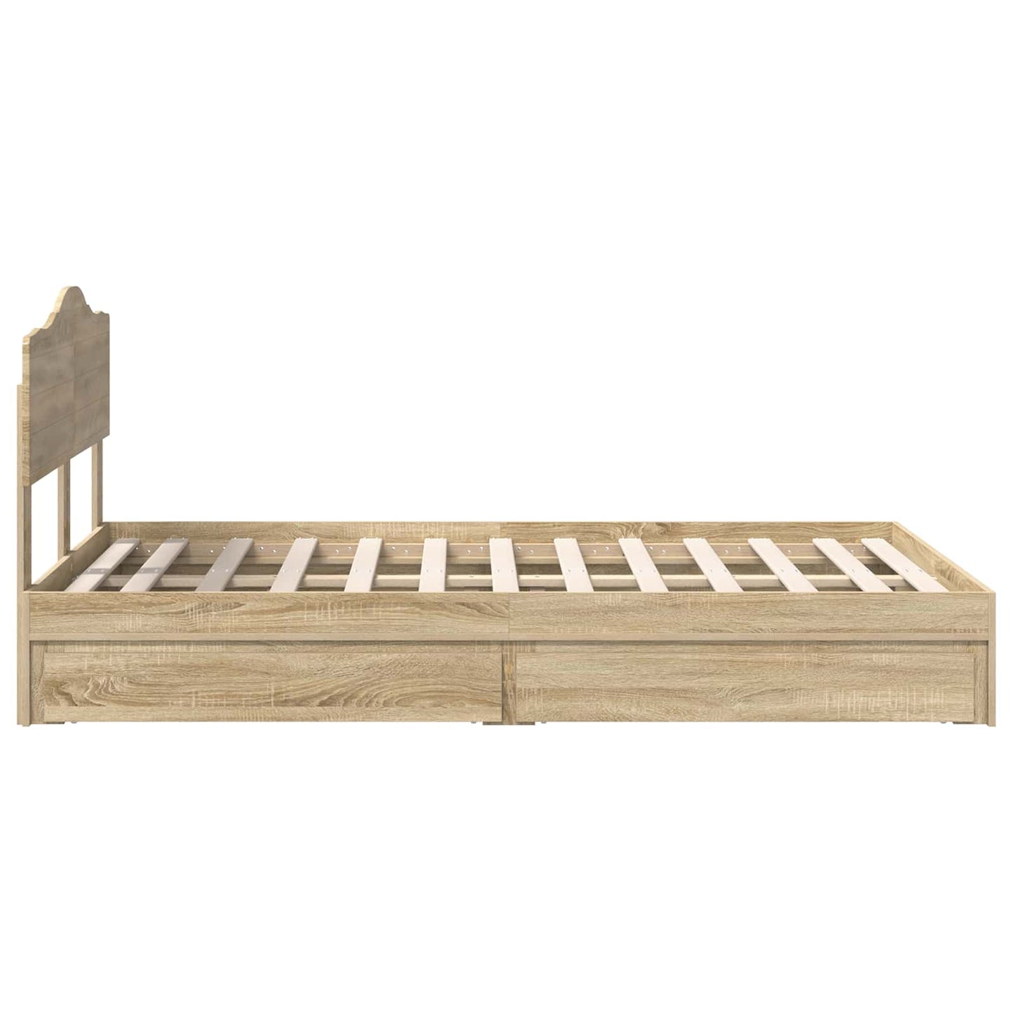 vidaXL Κρεβάτι Αποθήκης Δρύς Sonoma 135 x 190 cm Επεξεργασμένο ξύλο