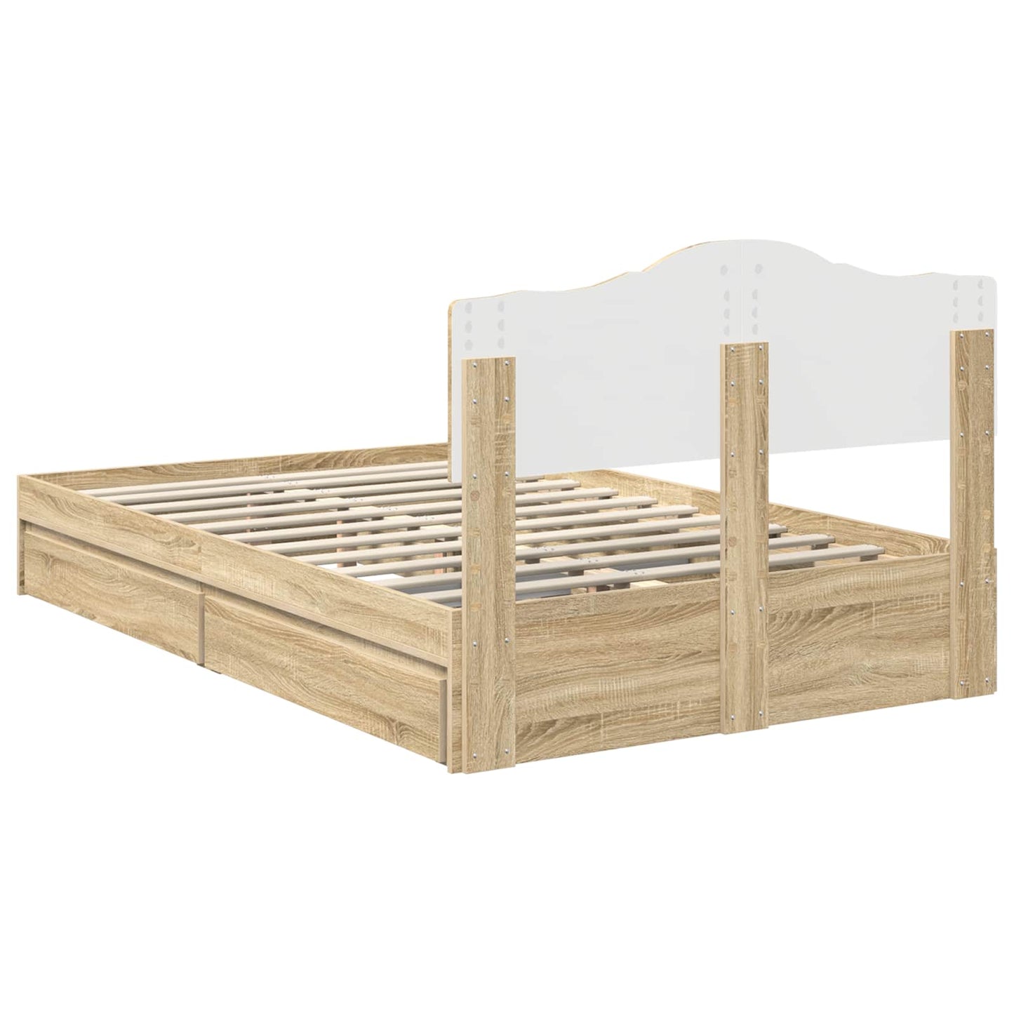 vidaXL Κρεβάτι Αποθήκης Δρύς Sonoma 120 x 200 cm Επεξεργασμένο ξύλο