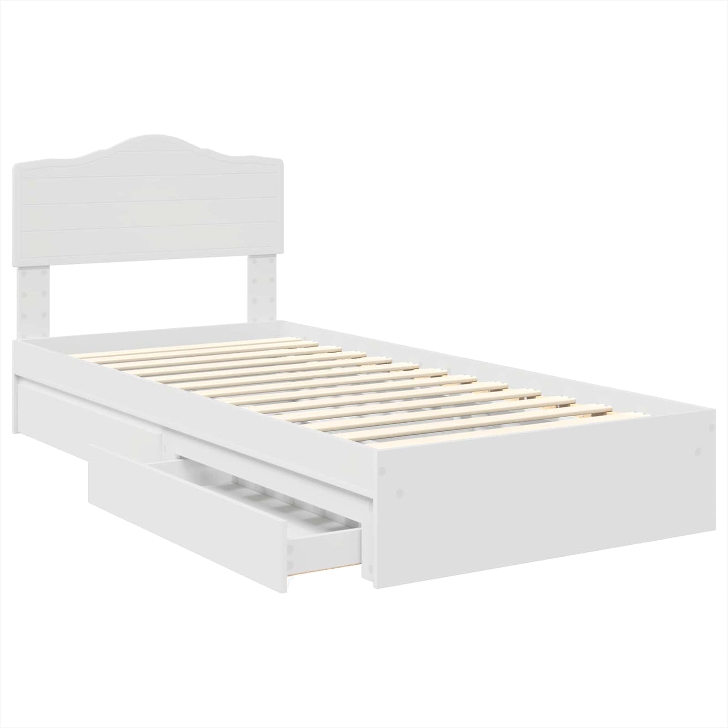 vidaXL Κρεβάτι Αποθήκης Λευκό 90 x 200 cm Επεξεργασμένο ξύλο