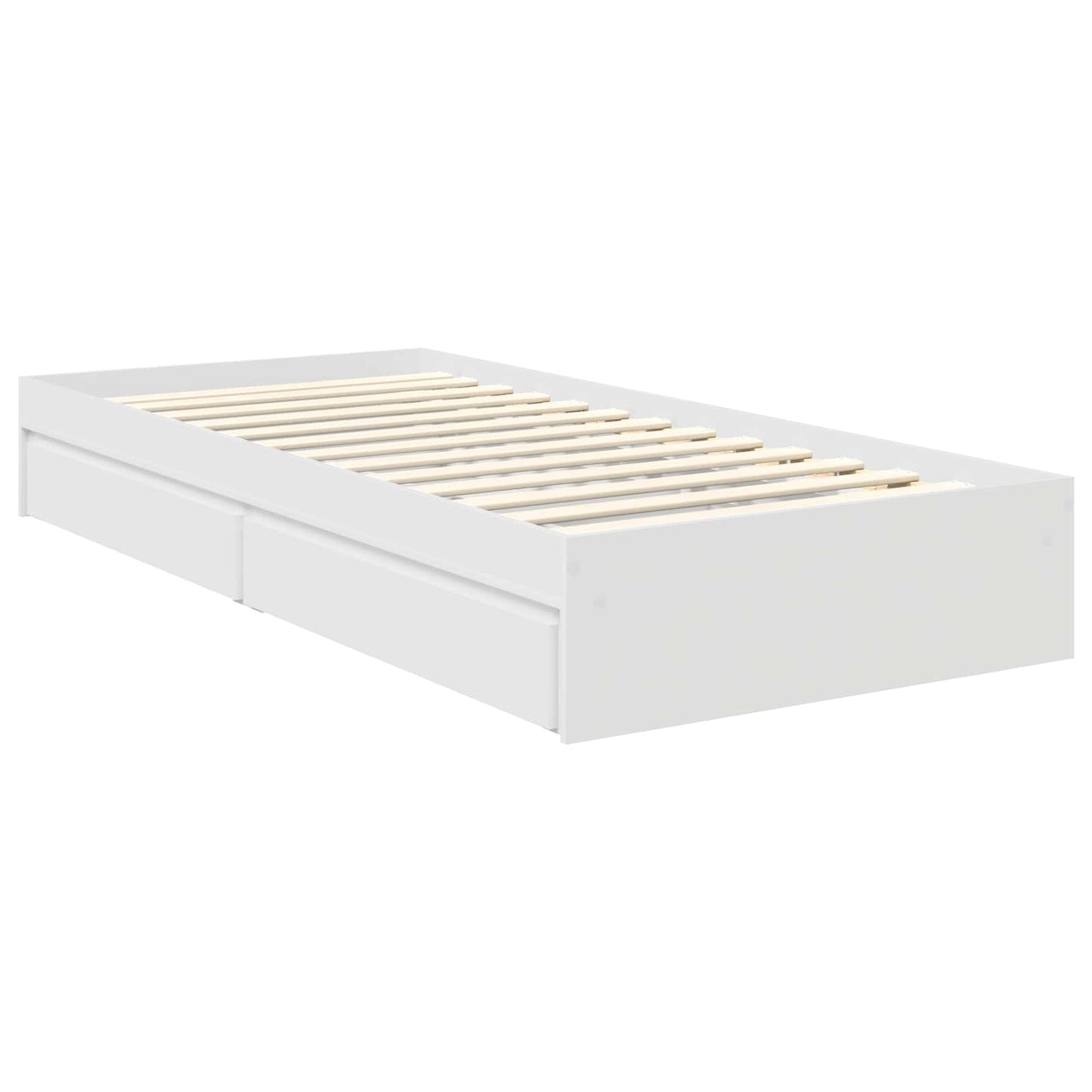 vidaXL Κρεβάτι Αποθήκης Λευκό 90 x 200 cm Επεξεργασμένο ξύλο