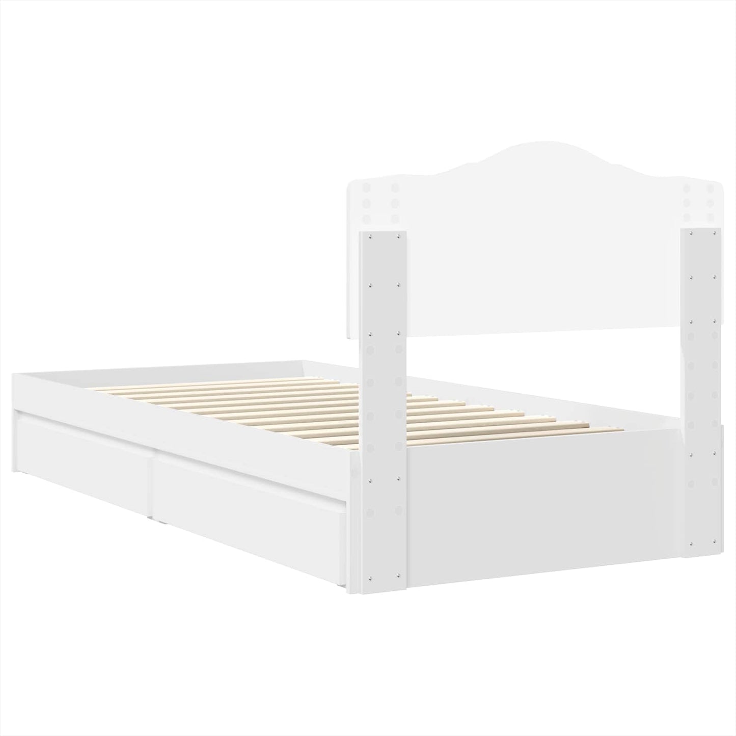 vidaXL Κρεβάτι Αποθήκης Λευκό 90 x 200 cm Επεξεργασμένο ξύλο