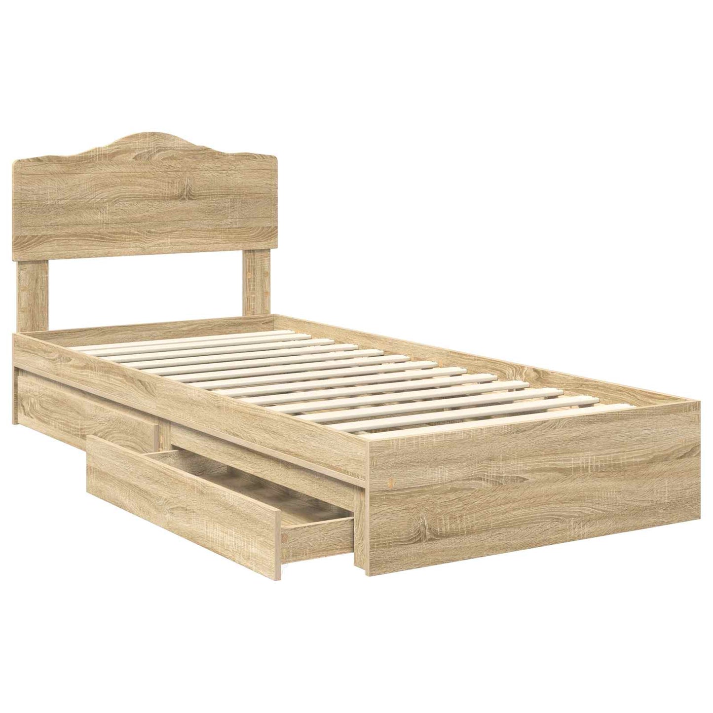 vidaXL Κρεβάτι Αποθήκης Δρύς Sonoma 90 x 200 cm Επεξεργασμένο ξύλο