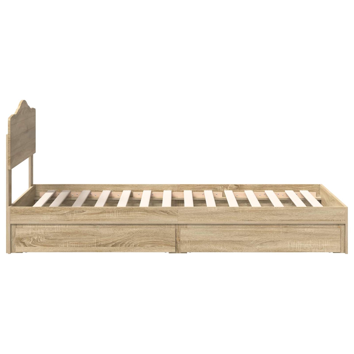 vidaXL Κρεβάτι Αποθήκης Δρύς Sonoma 90 x 200 cm Επεξεργασμένο ξύλο