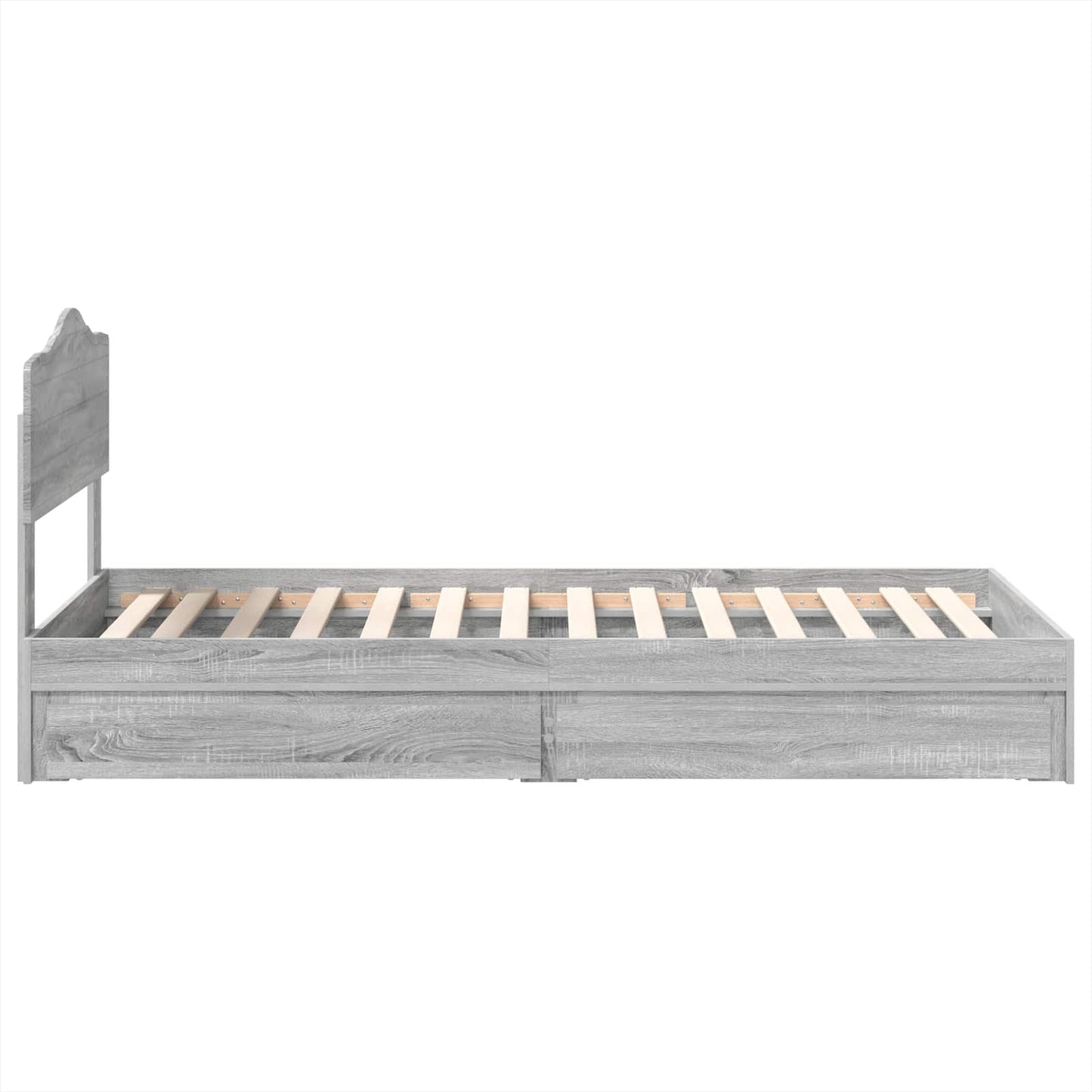 vidaXL Κρεβάτι Αποθήκης Γκρίζο Σονομα 90 x 200 cm Επεξεργασμένο ξύλο