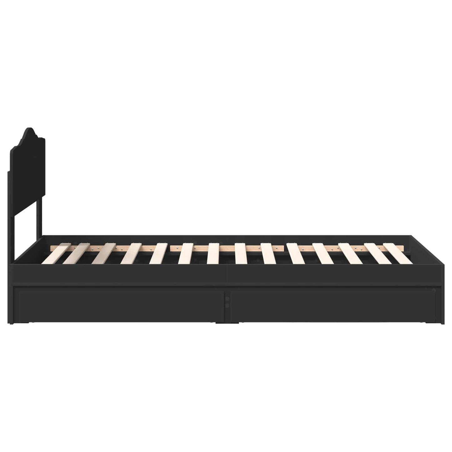 vidaXL Κρεβάτι Αποθήκης Μαύρο 90 x 190 cm Επεξεργασμένο ξύλο