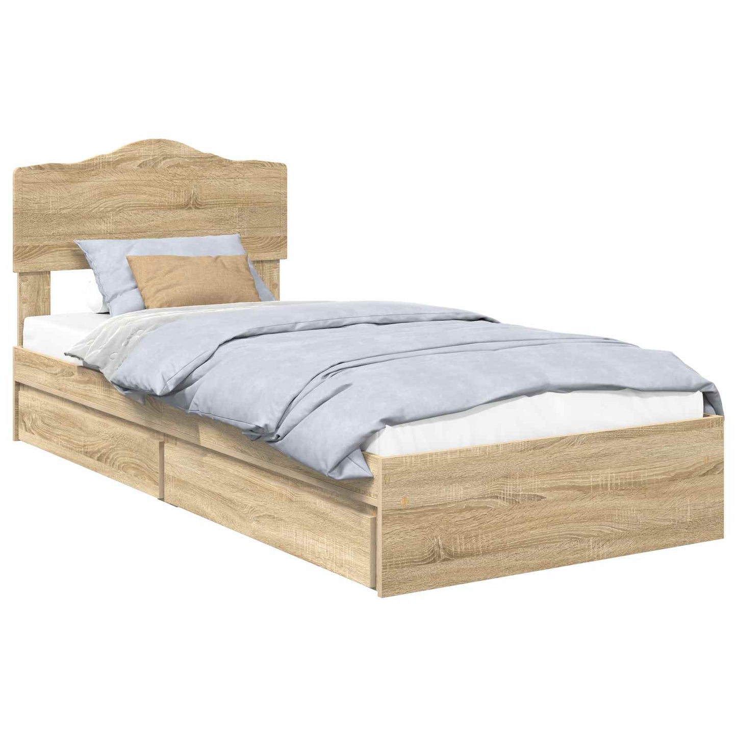 vidaXL Κρεβάτι Αποθήκης Δρύς Sonoma 90 x 190 cm Επεξεργασμένο ξύλο
