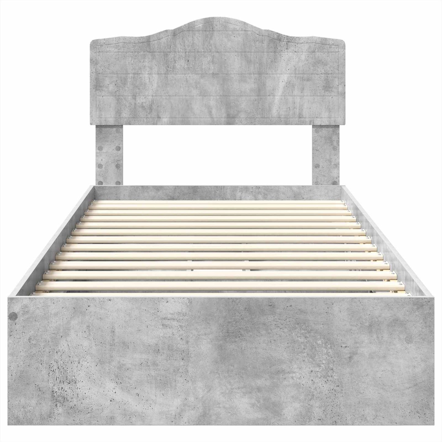 vidaXL Κρεβάτι Αποθήκης Σκυρόδεμα Γκρι 90 x 190 cm Επεξεργασμένο ξύλο
