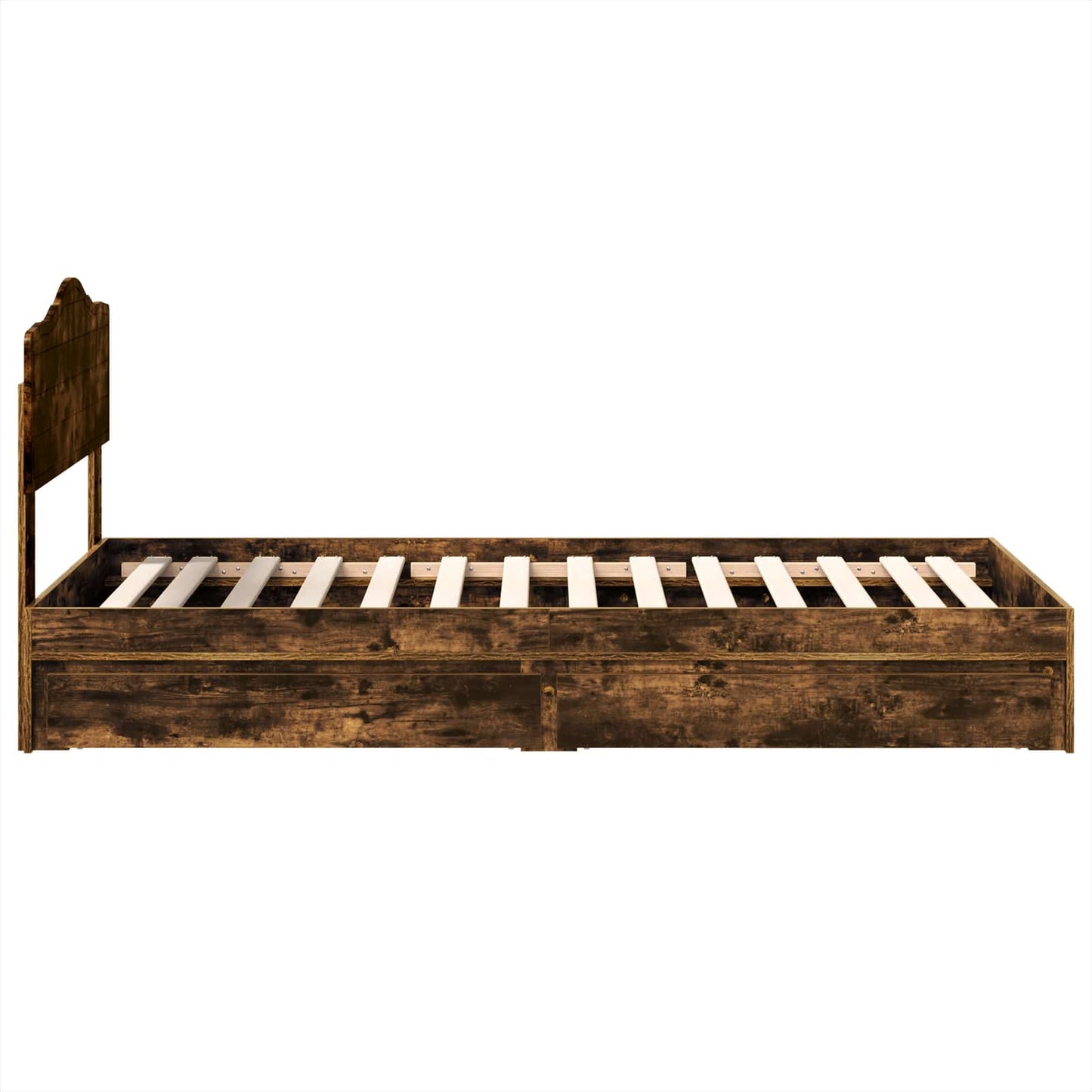 vidaXL Κρεβάτι Αποθήκης Καπνιστό Δρύς 90 x 190 cm Επεξεργασμένο ξύλο