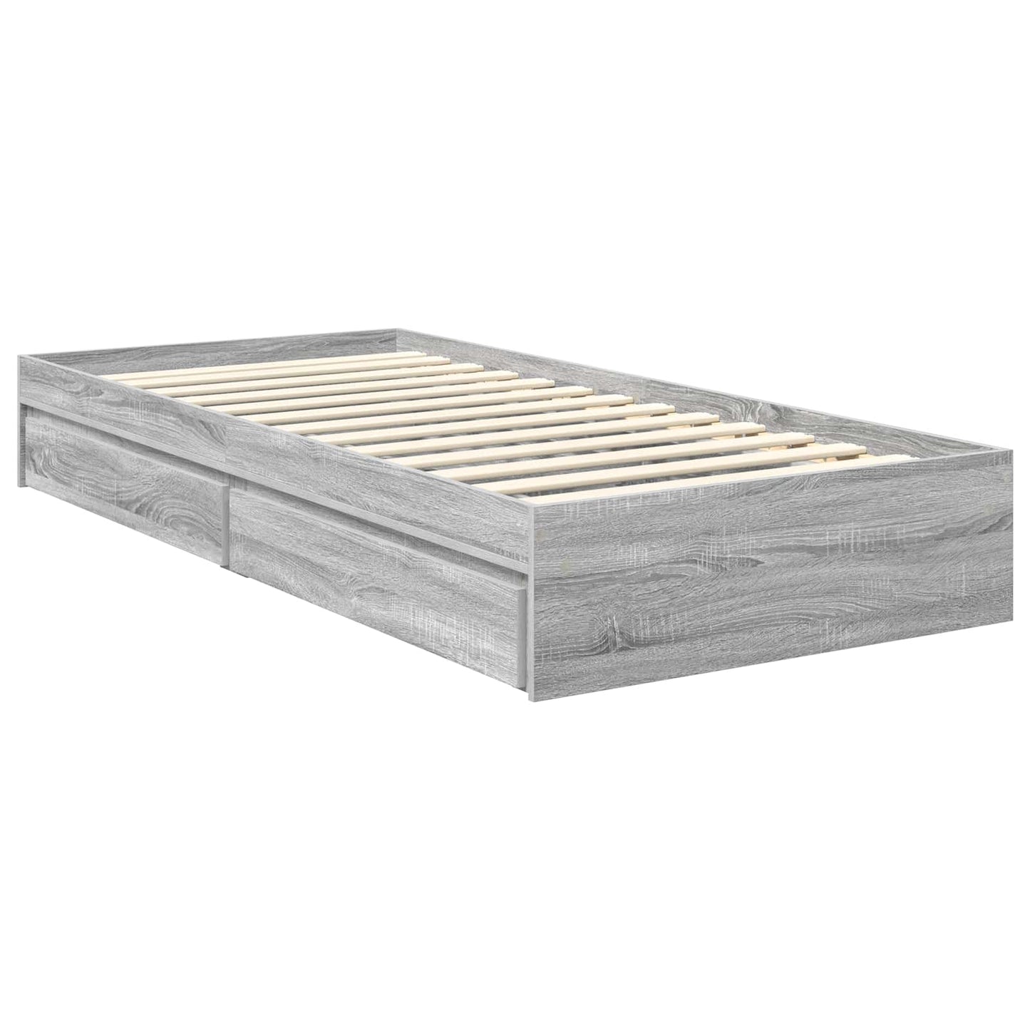 vidaXL Κρεβάτι Αποθήκης Γκρίζο Σονομα 90 x 190 cm Επεξεργασμένο ξύλο