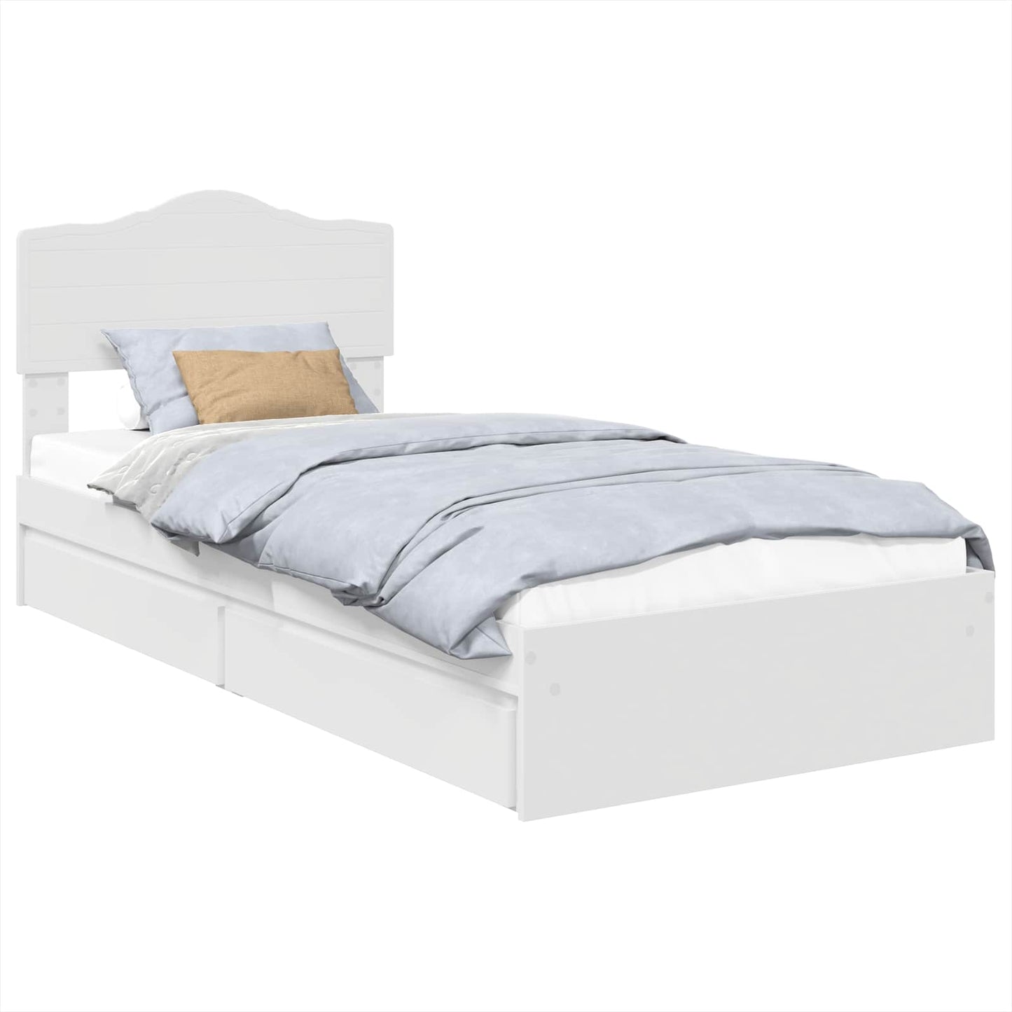 vidaXL Κρεβάτι Αποθήκης Λευκό 70 x 190 cm Επεξεργασμένο ξύλο