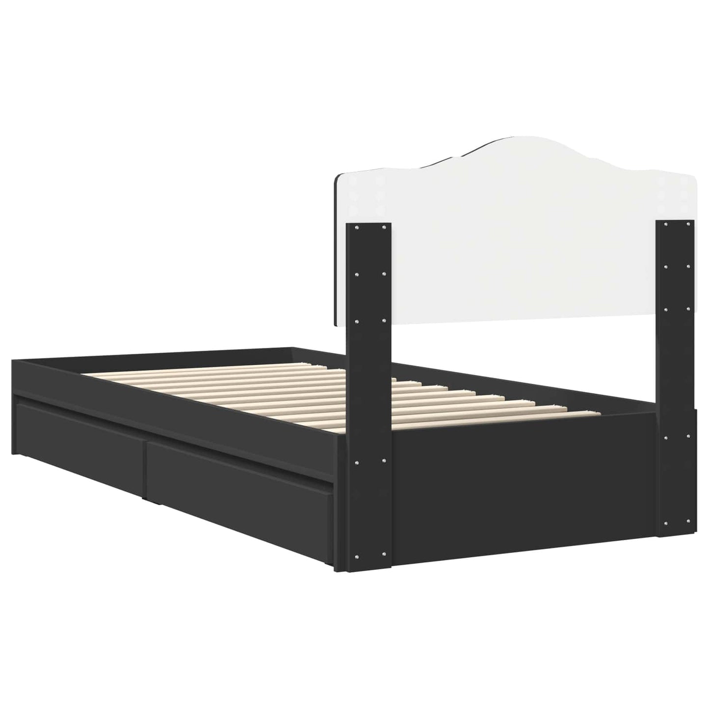 vidaXL Κρεβάτι Αποθήκης Μαύρο 70 x 190 cm Επεξεργασμένο ξύλο