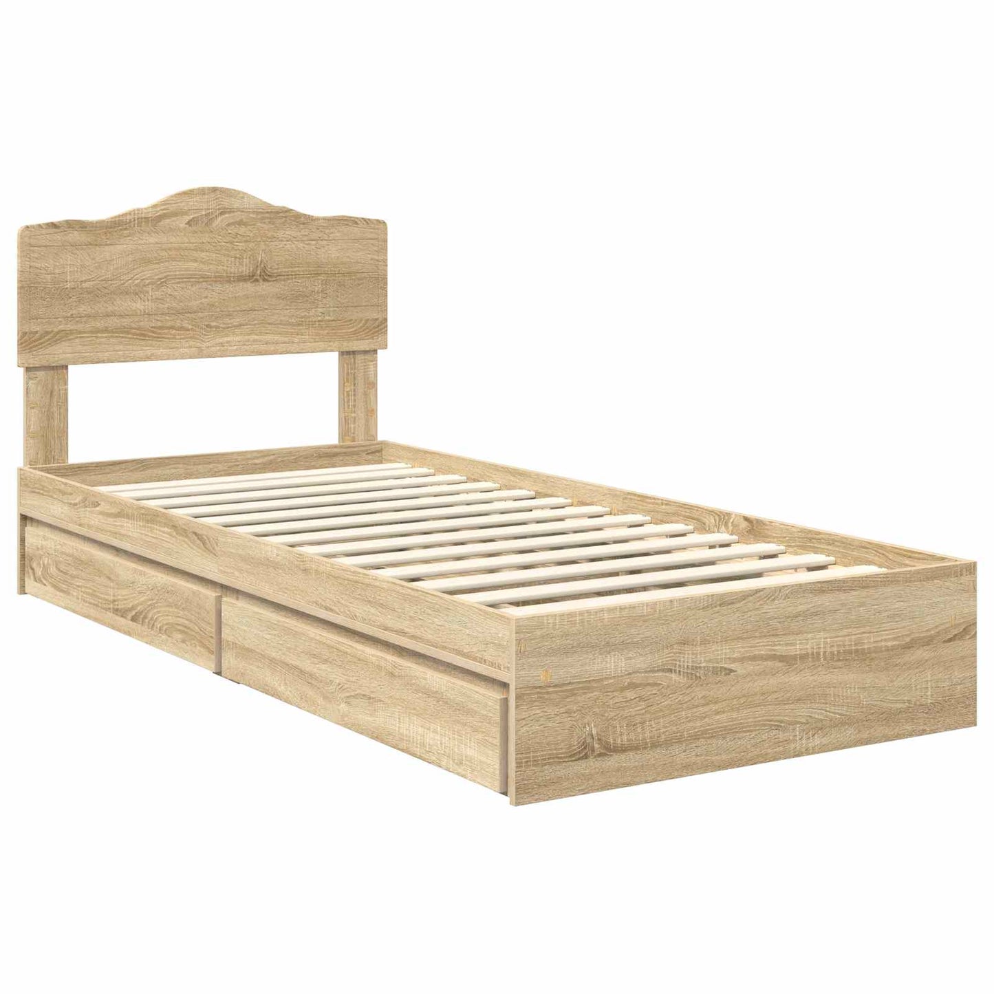 vidaXL Κρεβάτι Αποθήκης Δρύς Sonoma 70 x 190 cm Επεξεργασμένο ξύλο