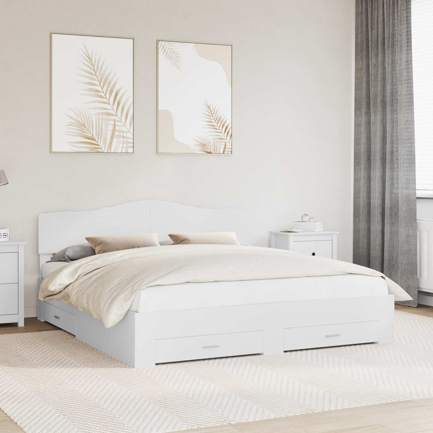 vidaXL Σκελετός Κρεβατιού Λευκό 180 x 200 cm Επεξεργασμένο ξύλο