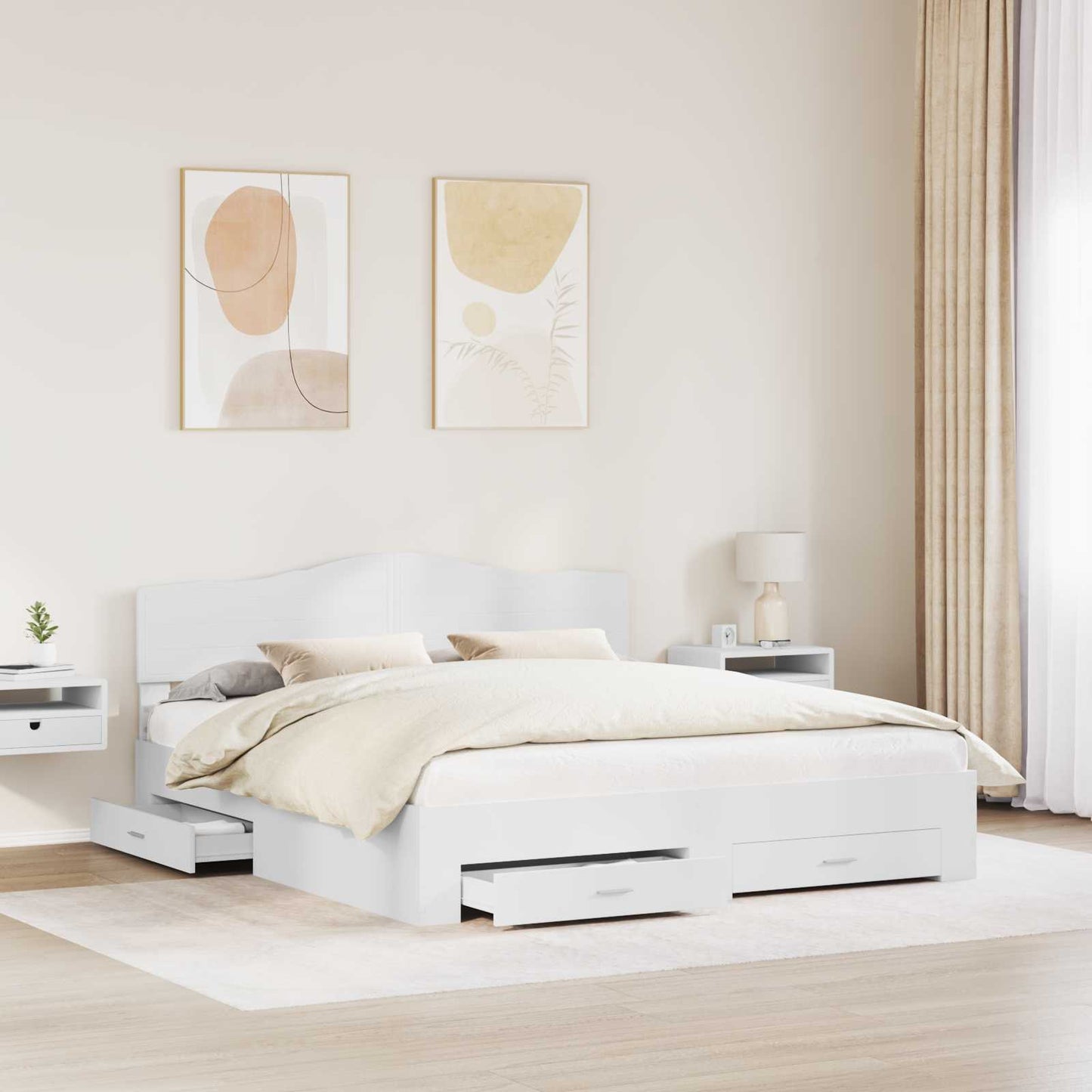 vidaXL Σκελετός Κρεβατιού Λευκό 180 x 200 cm Επεξεργασμένο ξύλο