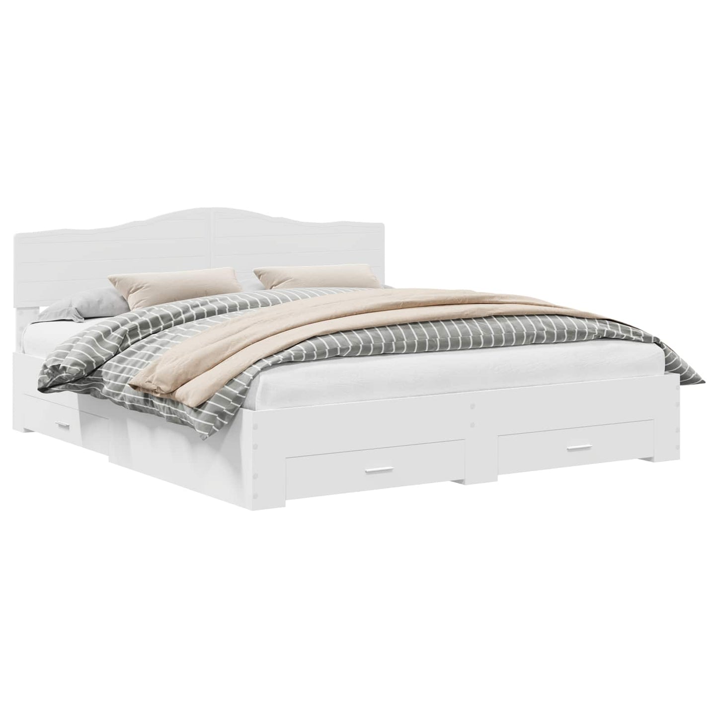 vidaXL Σκελετός Κρεβατιού Λευκό 180 x 200 cm Επεξεργασμένο ξύλο