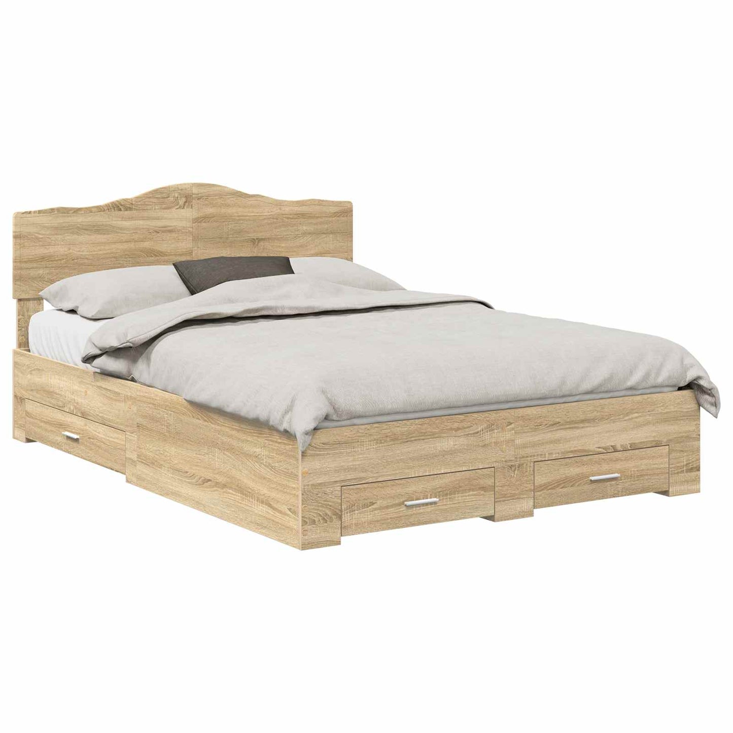 vidaXL Σκελετός Κρεβατιού Δρύς Sonoma 150 x 200 cm Επεξεργασμένο ξύλο
