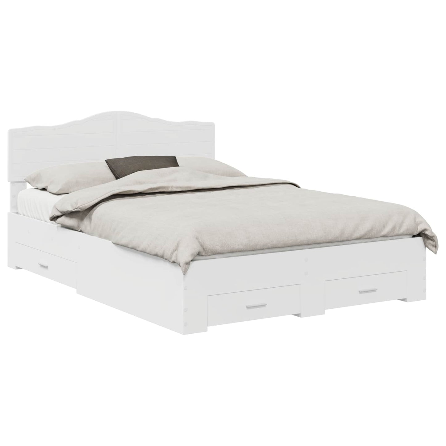 vidaXL Σκελετός Κρεβατιού Λευκό 140 x 200 cm Επεξεργασμένο ξύλο