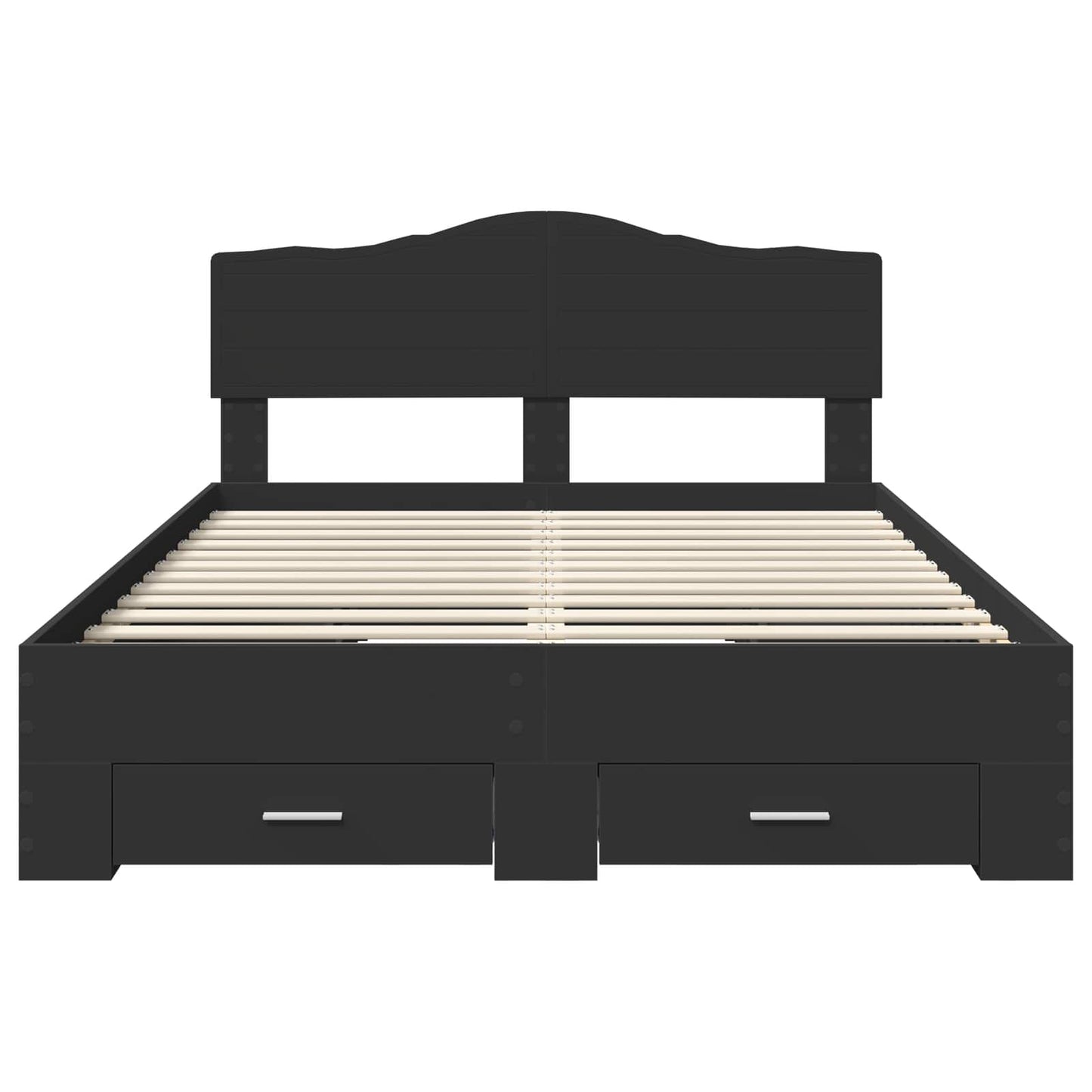 vidaXL Σκελετός Κρεβατιού Μαύρο 140 x 190 cm Επεξεργασμένο ξύλο