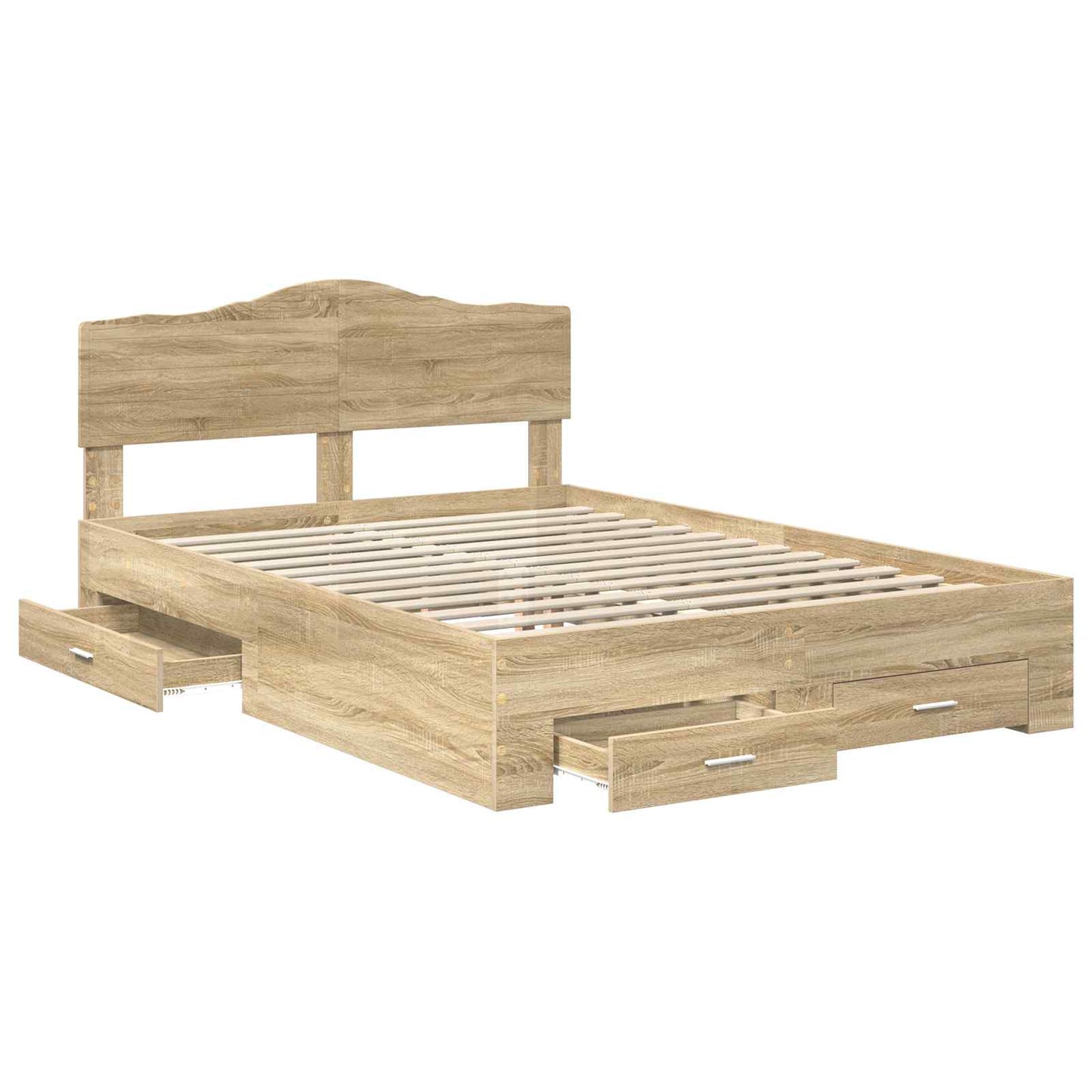 vidaXL Σκελετός Κρεβατιού Δρύς Sonoma 140 x 190 cm Επεξεργασμένο ξύλο