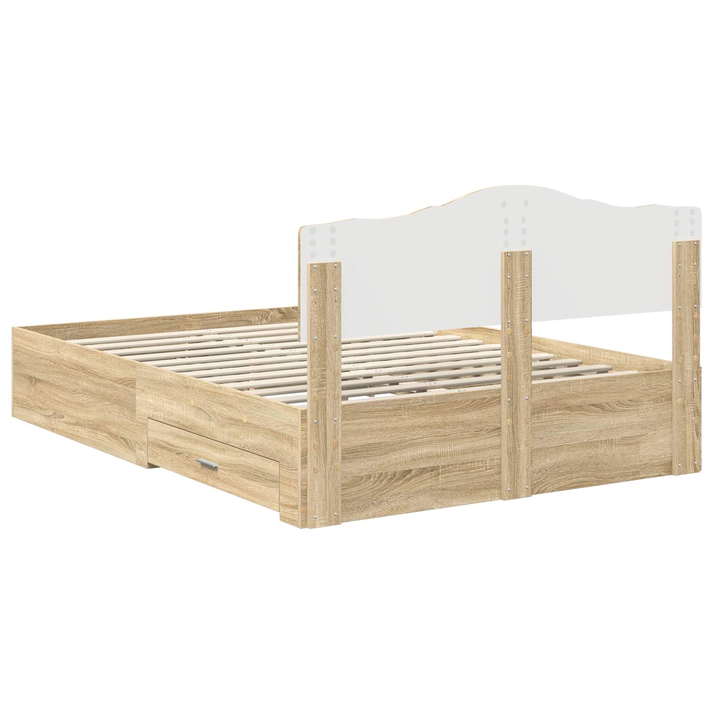 vidaXL Σκελετός Κρεβατιού Δρύς Sonoma 140 x 190 cm Επεξεργασμένο ξύλο