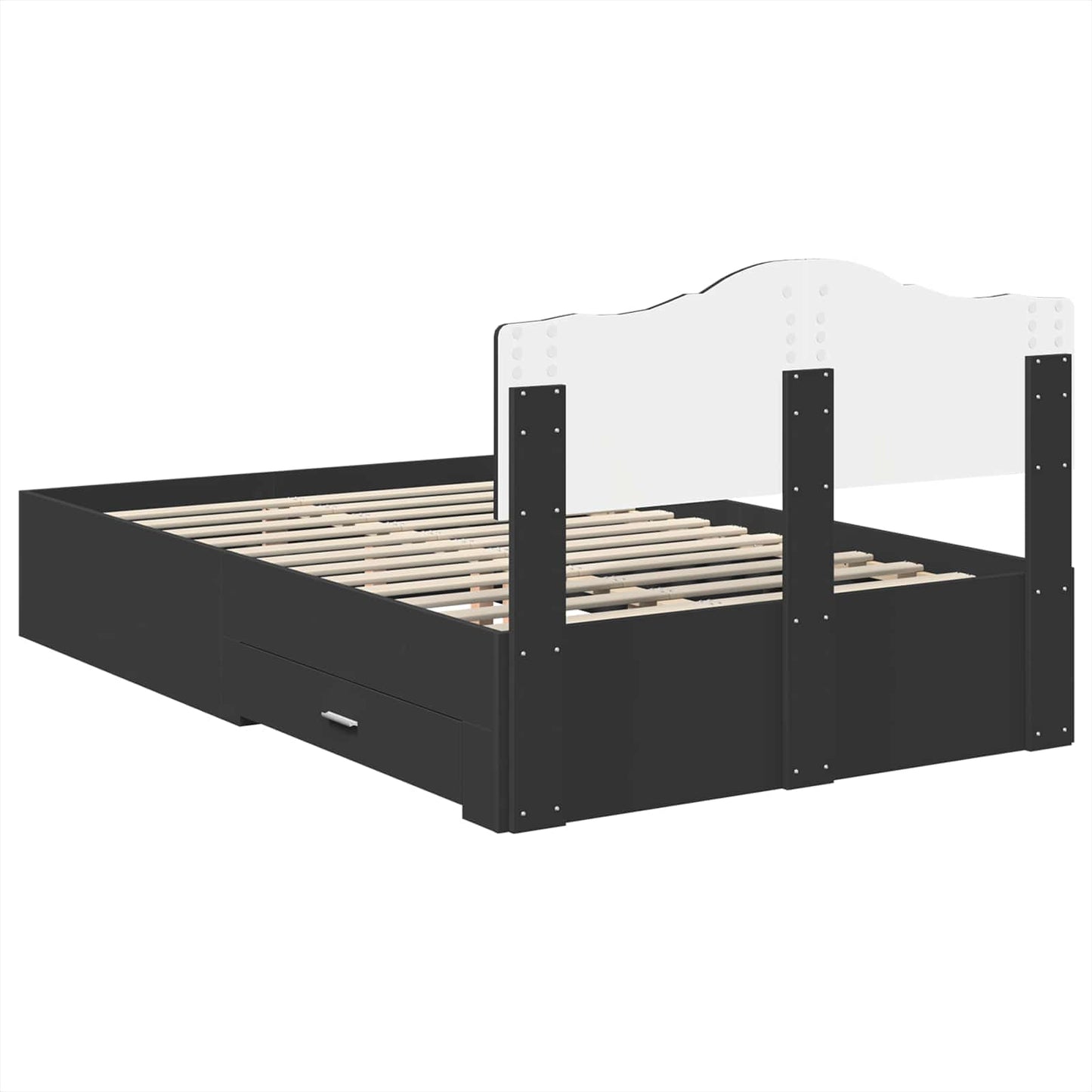vidaXL Σκελετός Κρεβατιού Μαύρο 135 x 190 cm Επεξεργασμένο ξύλο
