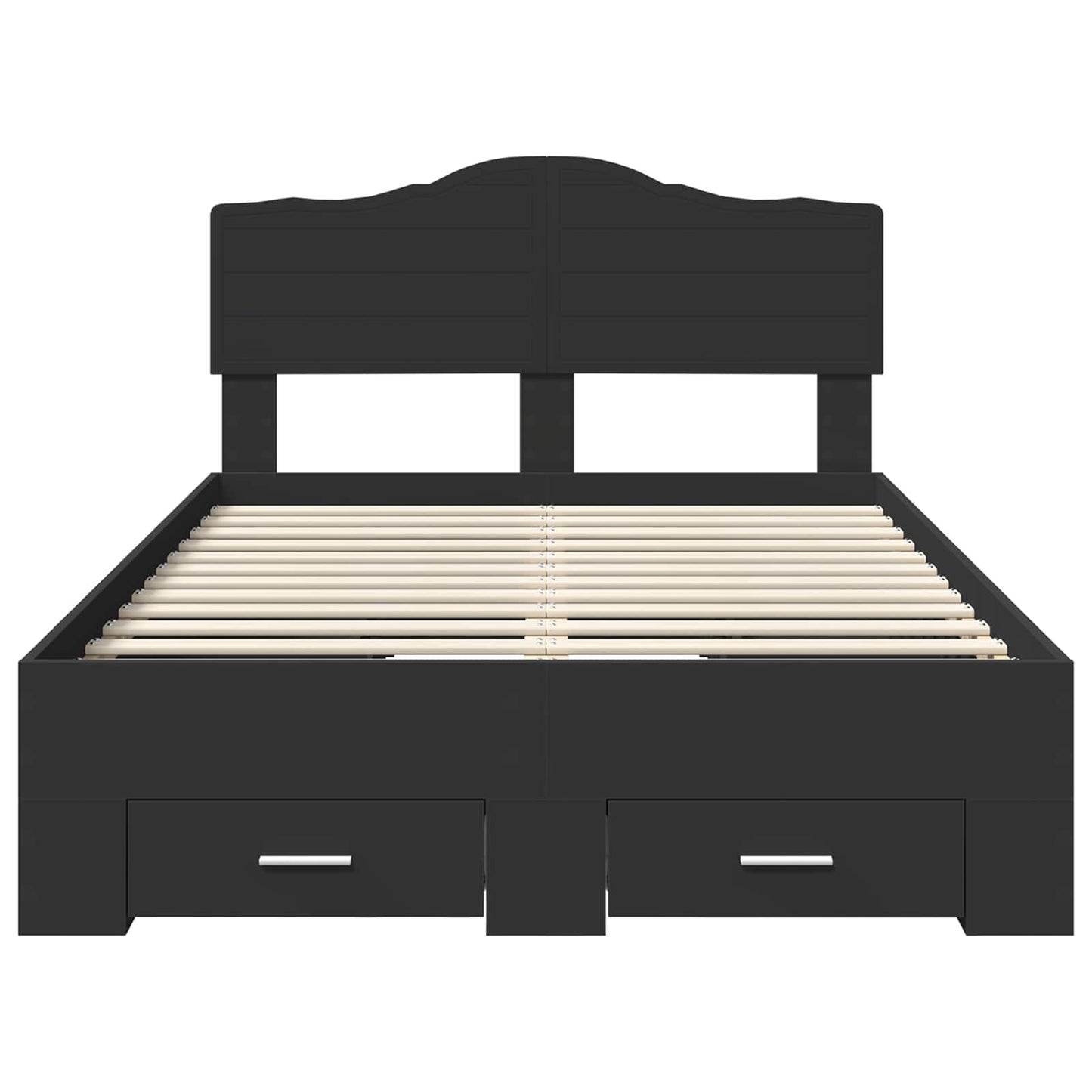 vidaXL Σκελετός Κρεβατιού Μαύρο 135 x 190 cm Επεξεργασμένο ξύλο