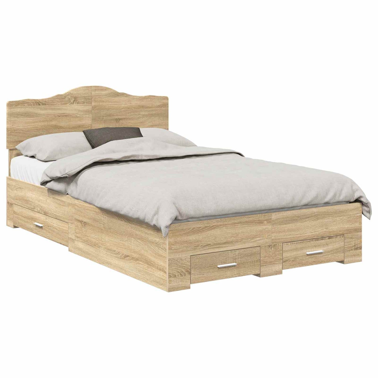 vidaXL Σκελετός Κρεβατιού Δρύς Sonoma 135 x 190 cm Επεξεργασμένο ξύλο