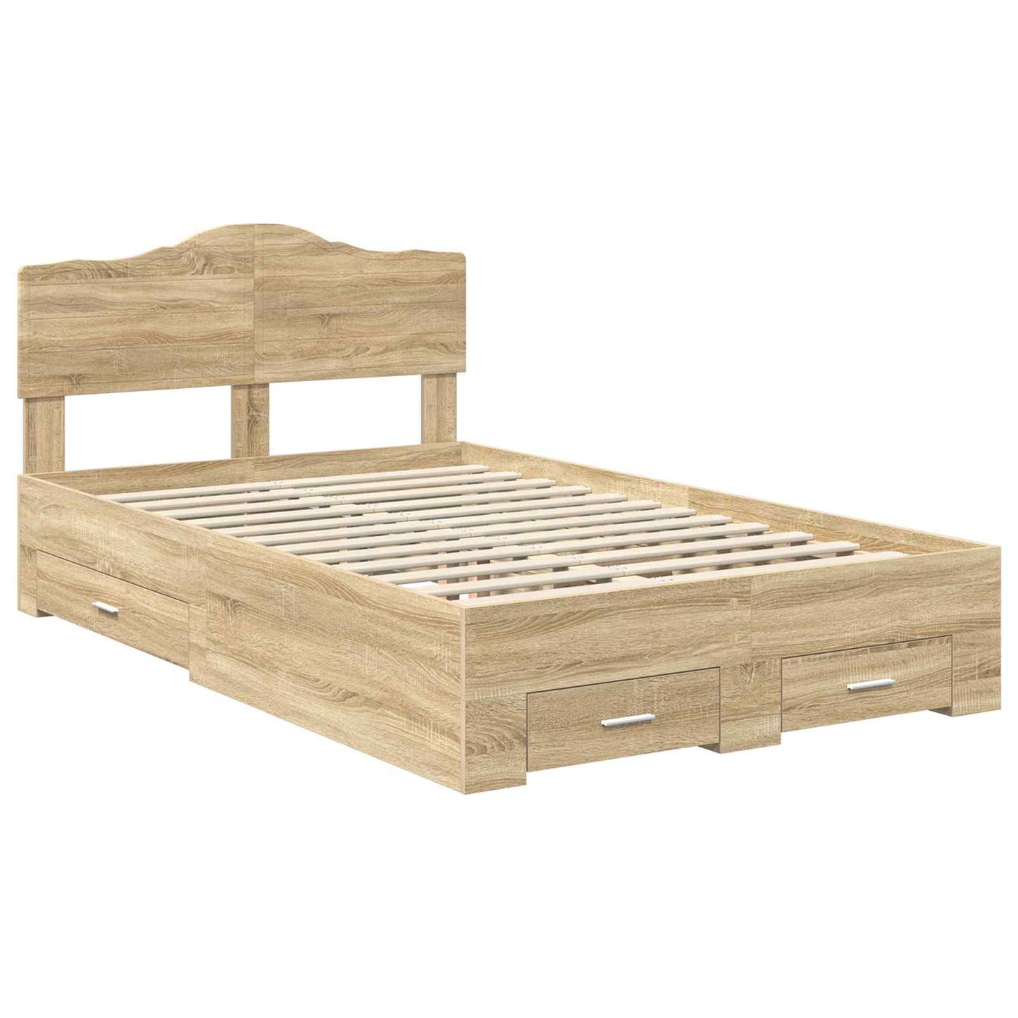 vidaXL Σκελετός Κρεβατιού Δρύς Sonoma 135 x 190 cm Επεξεργασμένο ξύλο